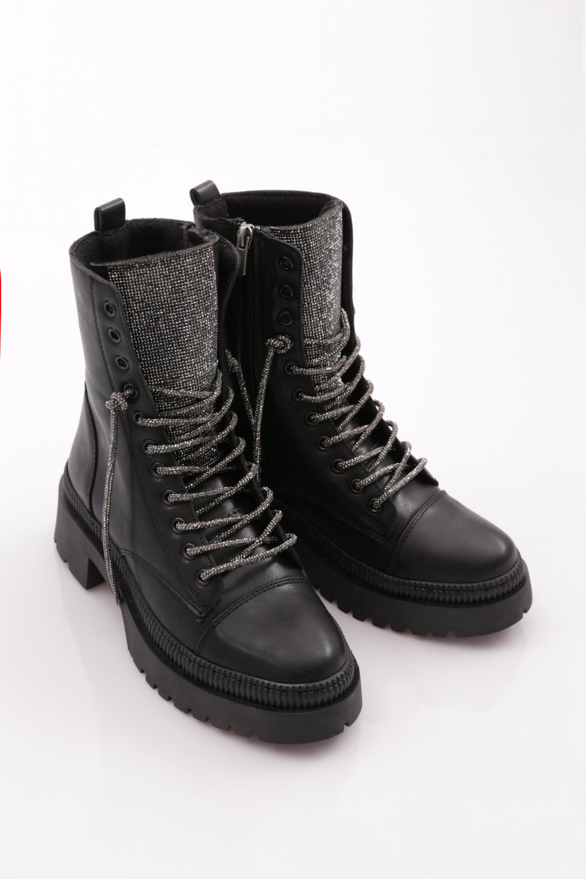 K9018 Kadin Bağcikli Kristal Taşli Postal Bot - Görsel 3