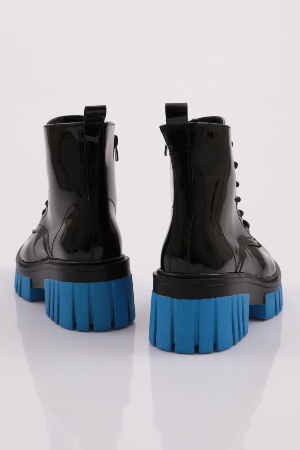 Es805 Kadin Kalin Taban Bağcikli Topuklu Bot - Görsel 4