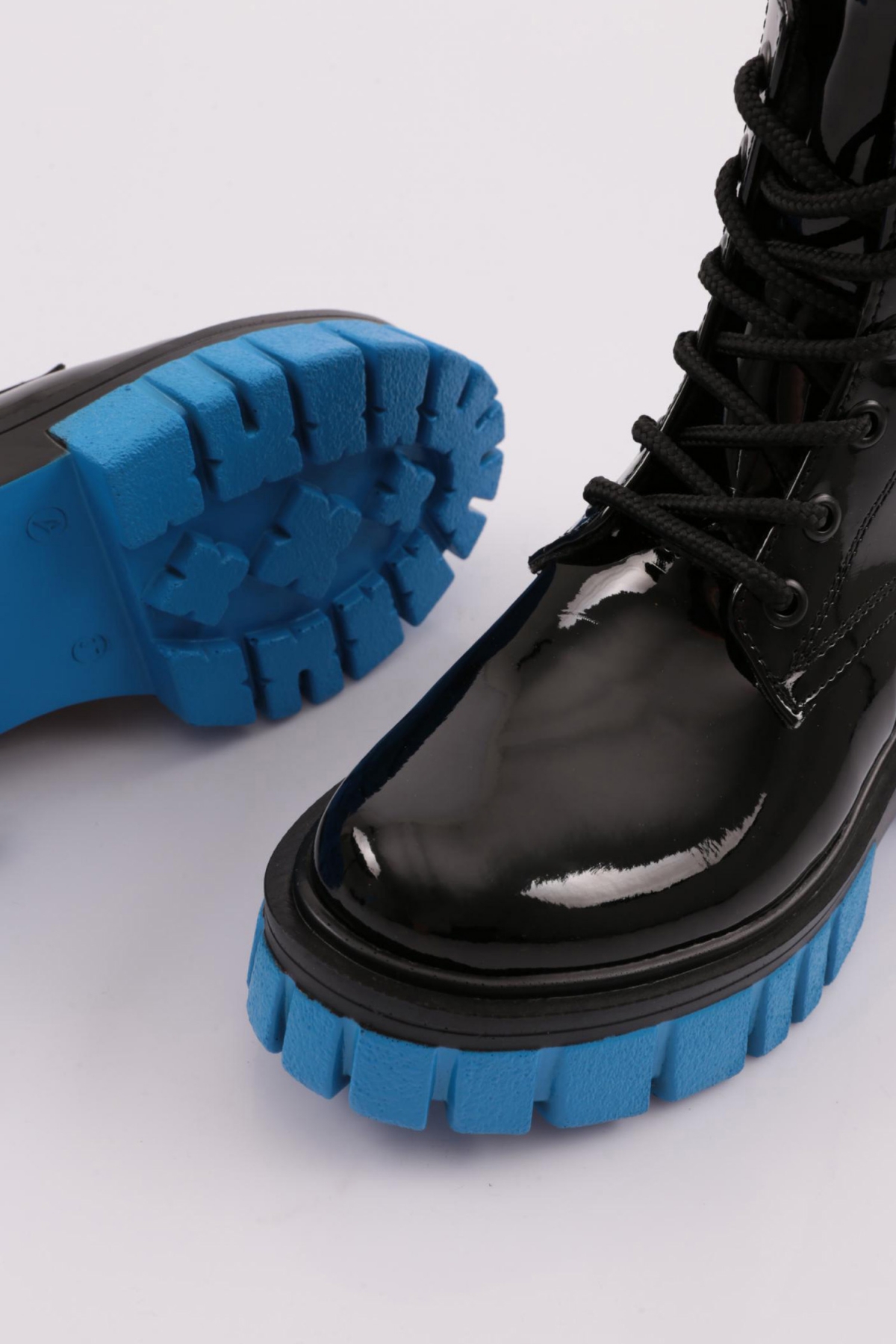 Es805 Kadin Kalin Taban Bağcikli Topuklu Bot - Görsel 5