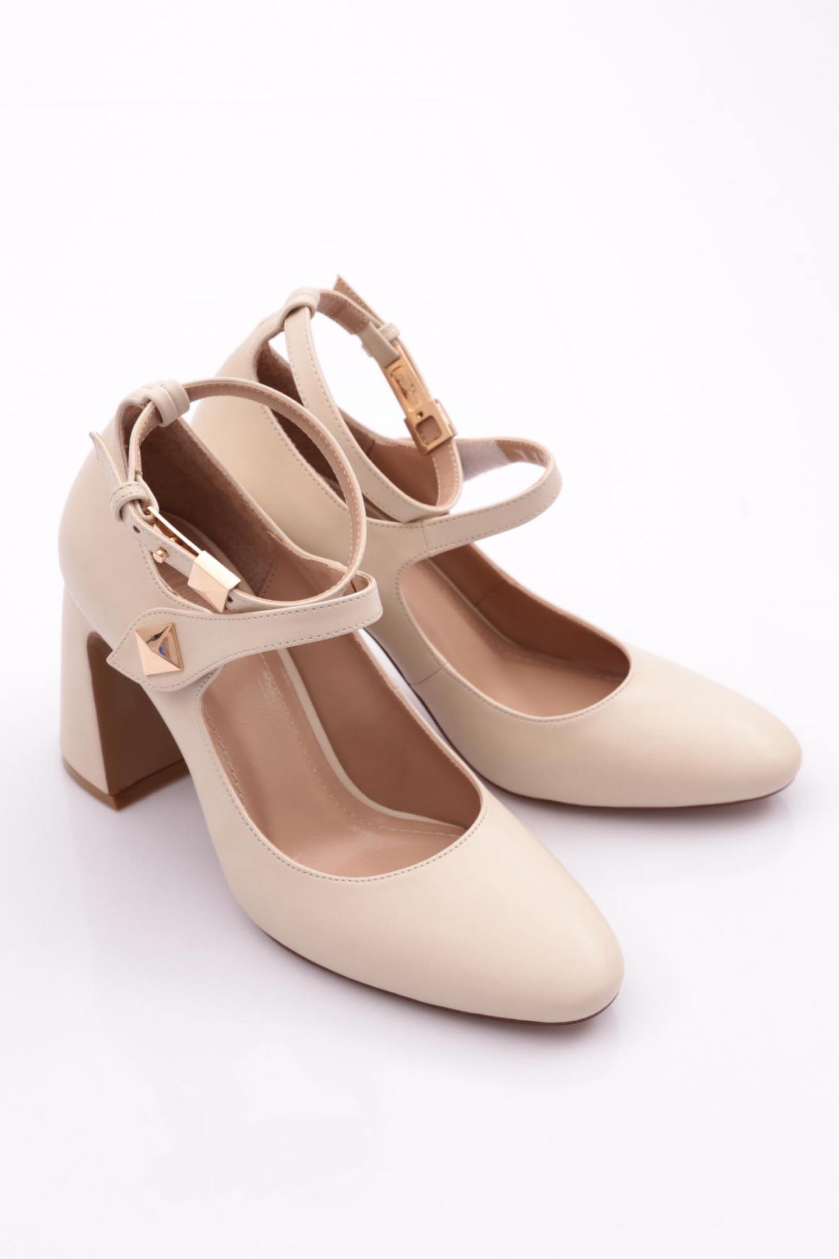 8073 Kadin Bilekten Bağlama Topuklu Ayakkabi - Görsel 3