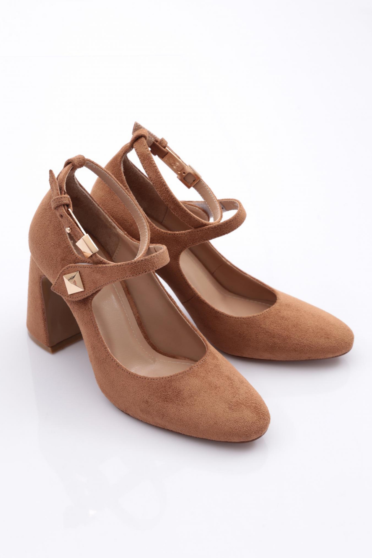 8073 Kadin Bilekten Bağlama Topuklu Ayakkabi - Görsel 3