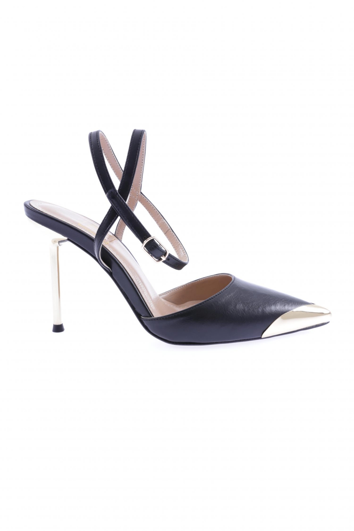 K5051 Kadin Sivri Burun Parmak Dekolteli Bilekten Bağli İnce Topuklu Ayakkabi - Görsel 2