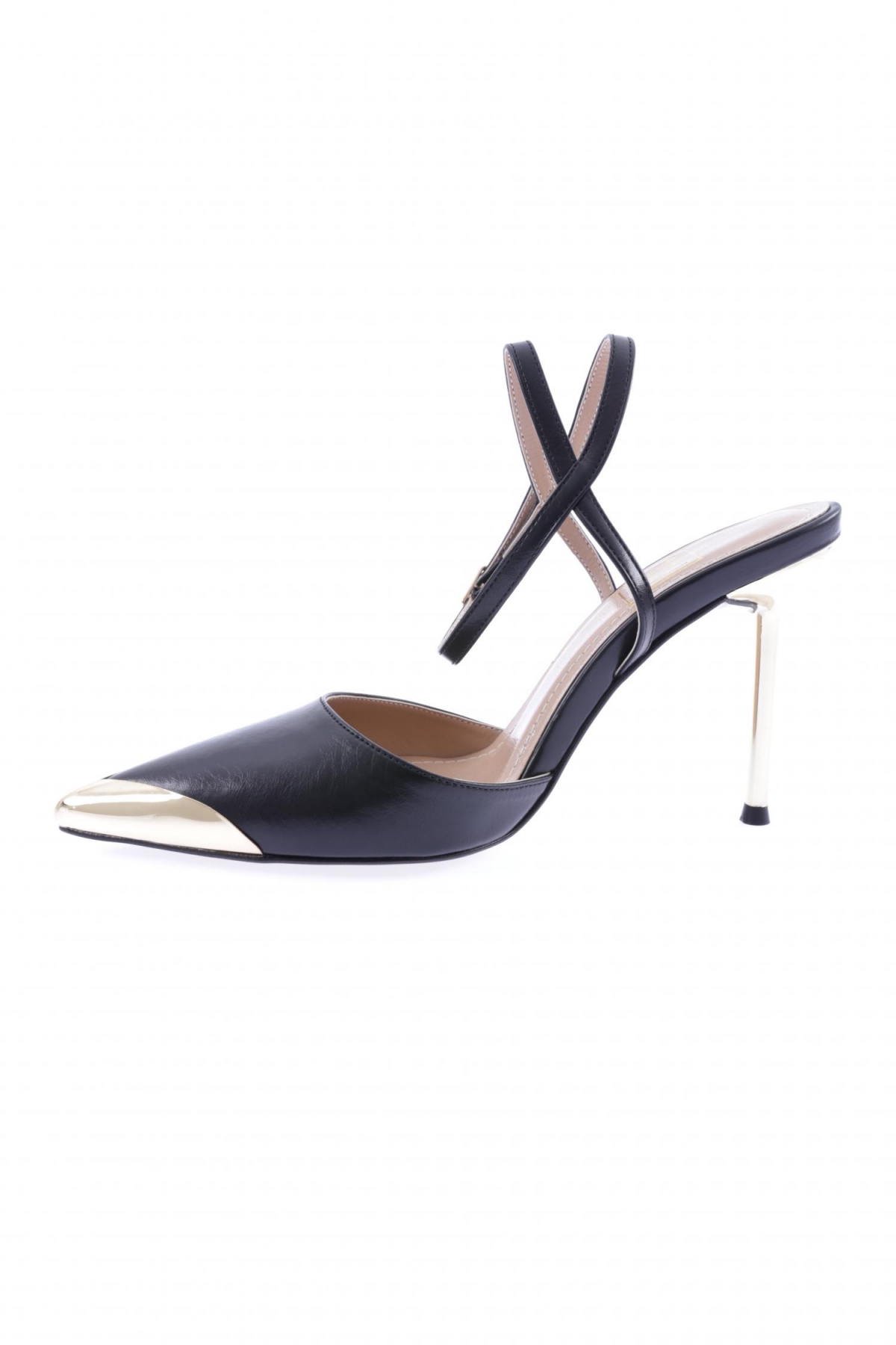 K5051 Kadin Sivri Burun Parmak Dekolteli Bilekten Bağli İnce Topuklu Ayakkabi - Görsel 4