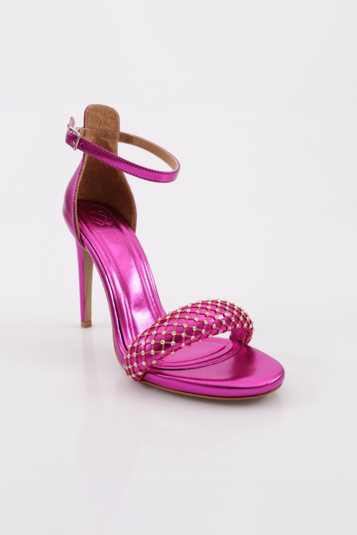 2040 Kadin File Detayli Taş İşli Topuklu Ayakkabi - Görsel 3