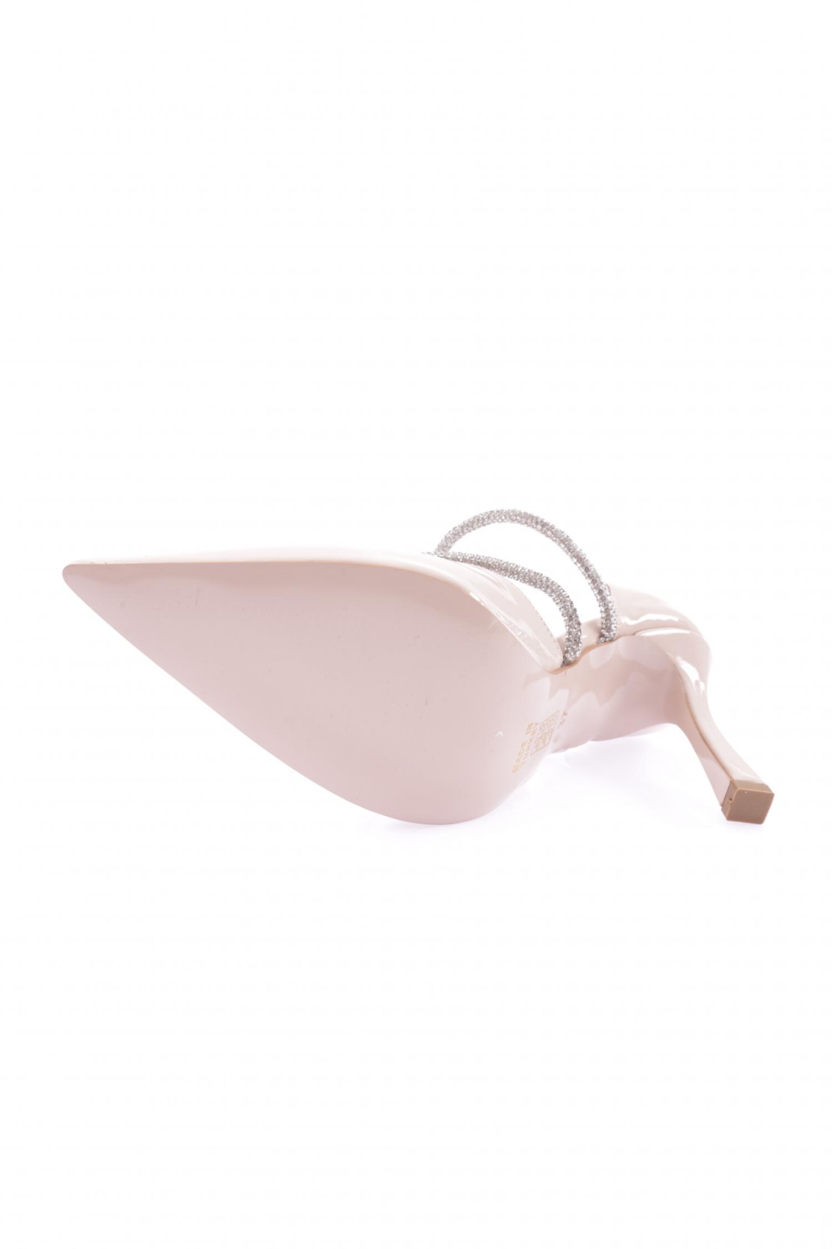 7706-23Y Kadin Sivri Burun Parmak Dekolteli Yanlar Açik Taşli Bant Atmali Topuklu Ayakkabi - Görsel 6