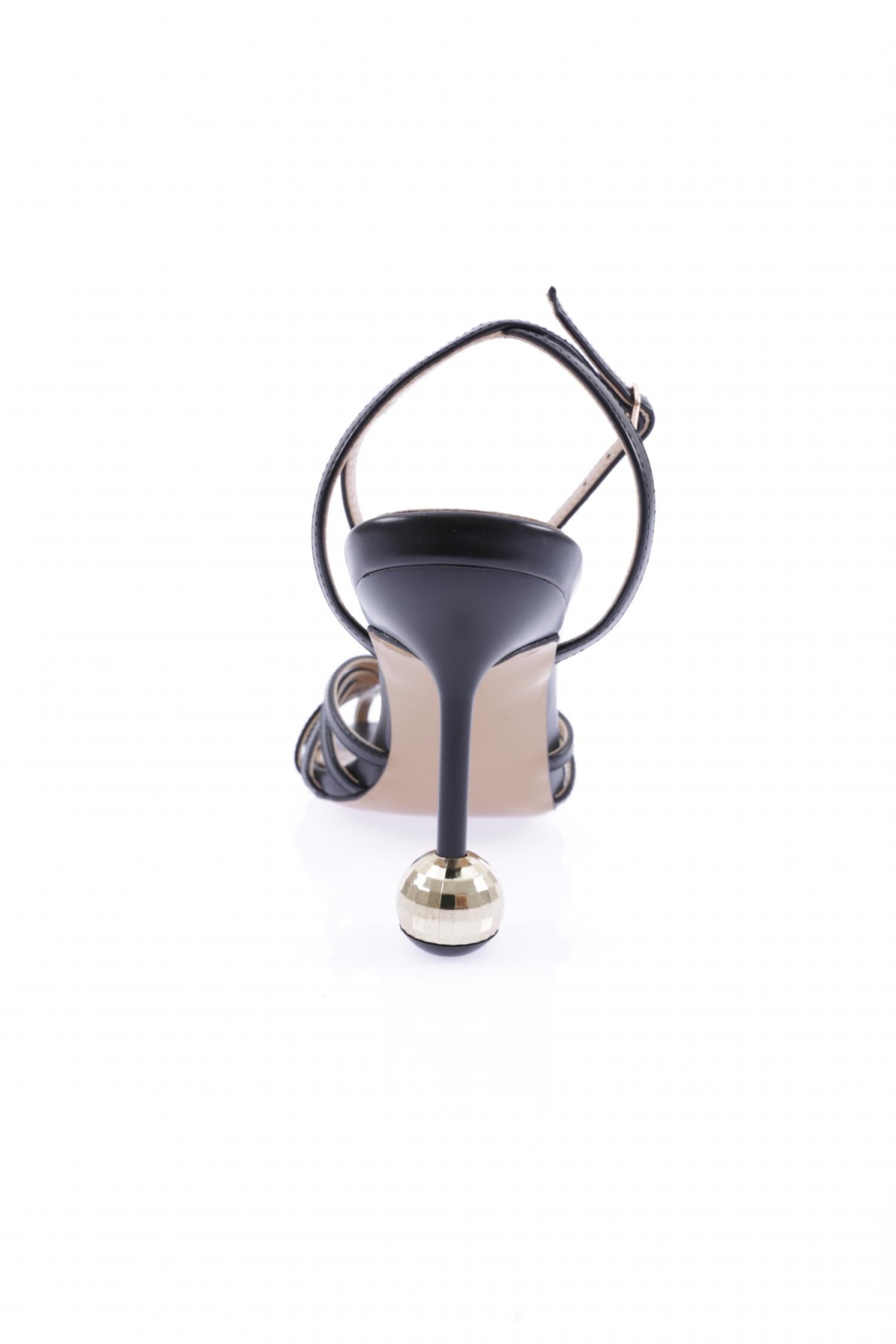 9092-22Y Kadin Köşeli Burun Bilekten Bağlamali Kadeh Topuklu Ayakkabi - Görsel 5