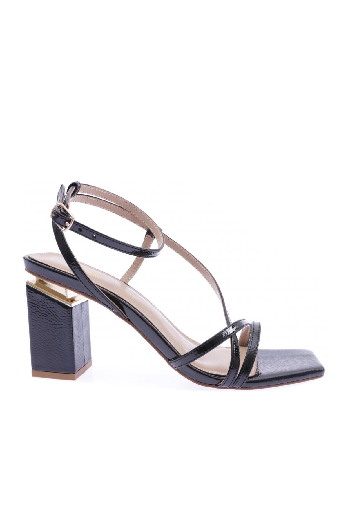 K7003 KADIN KÜT BURUN ÇERÇEVE TOPUKLU SANDALET - Görsel 3