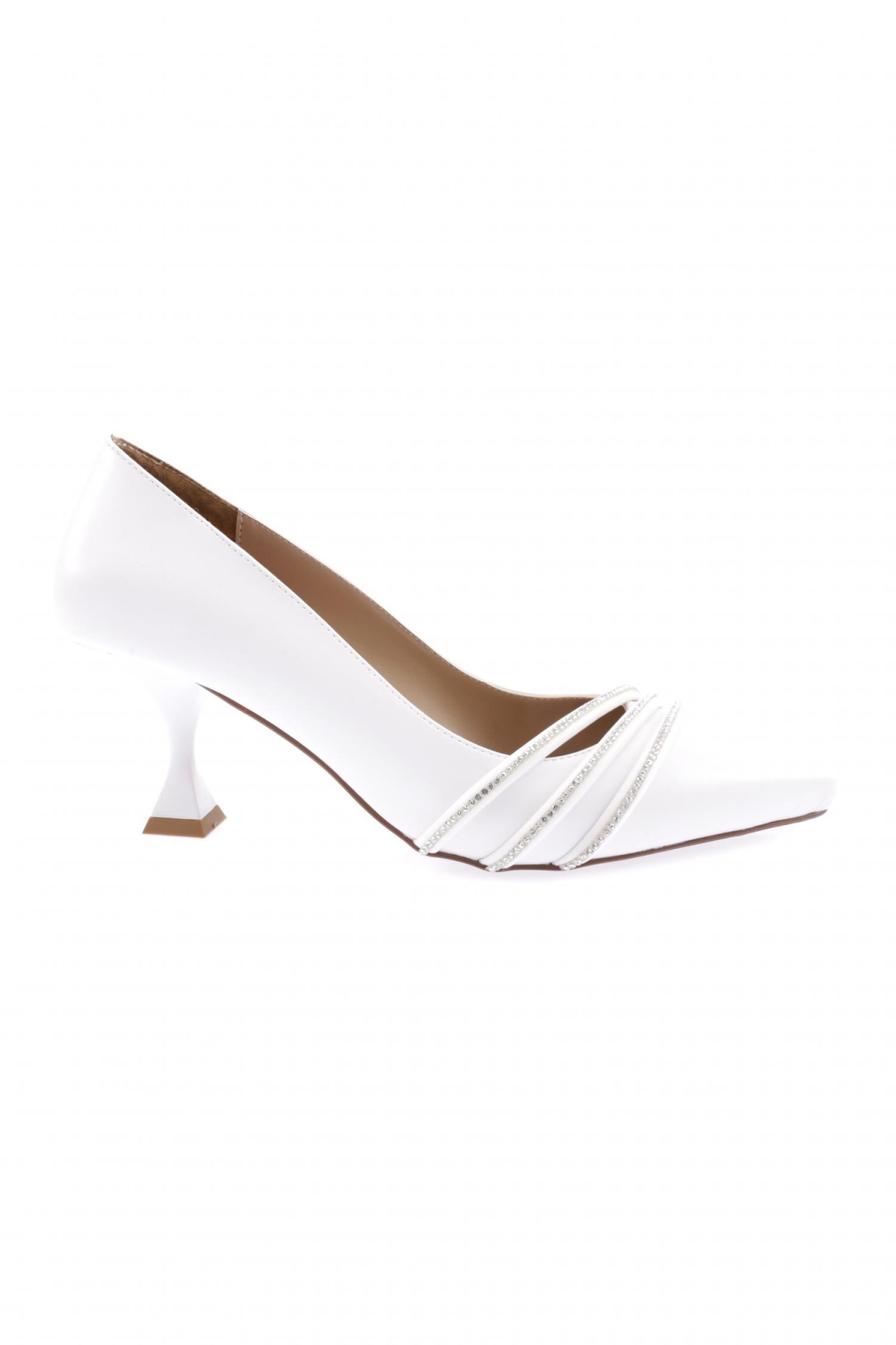 3215-23Y Kadin Sirali Silver Taşli Sivri Burun Kadeh Topuklu Ayakkabi - Görsel 2