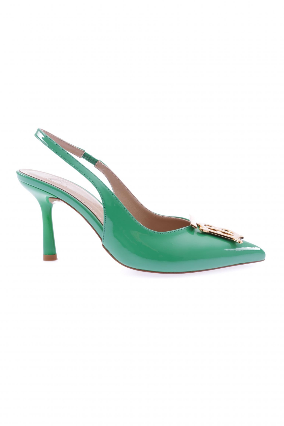 7005-23Y Kadin Sivri Burun T Ve B Harf Tokali Arkasi Açik Topuklu Ayakkabi - Görsel 2