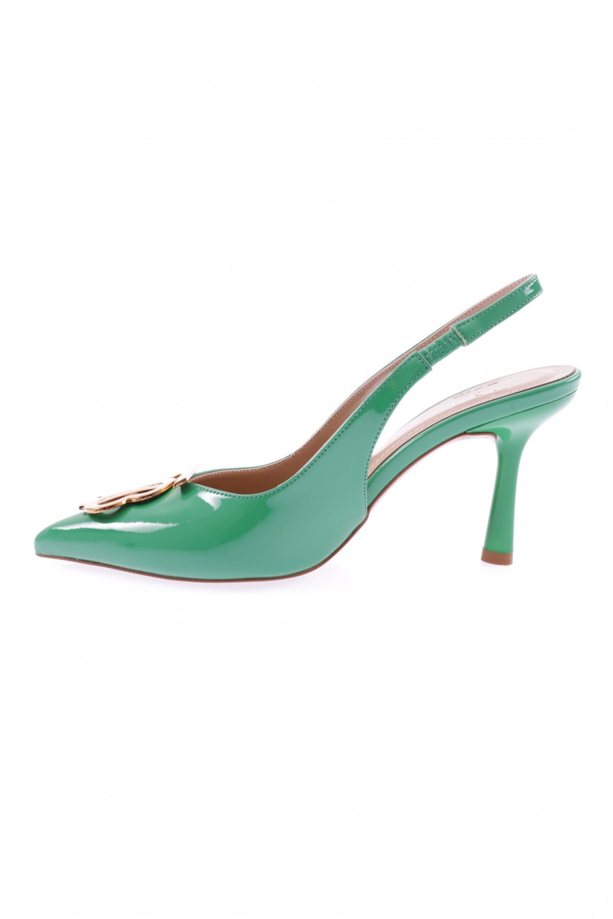 7005-23Y Kadin Sivri Burun T Ve B Harf Tokali Arkasi Açik Topuklu Ayakkabi - Görsel 4