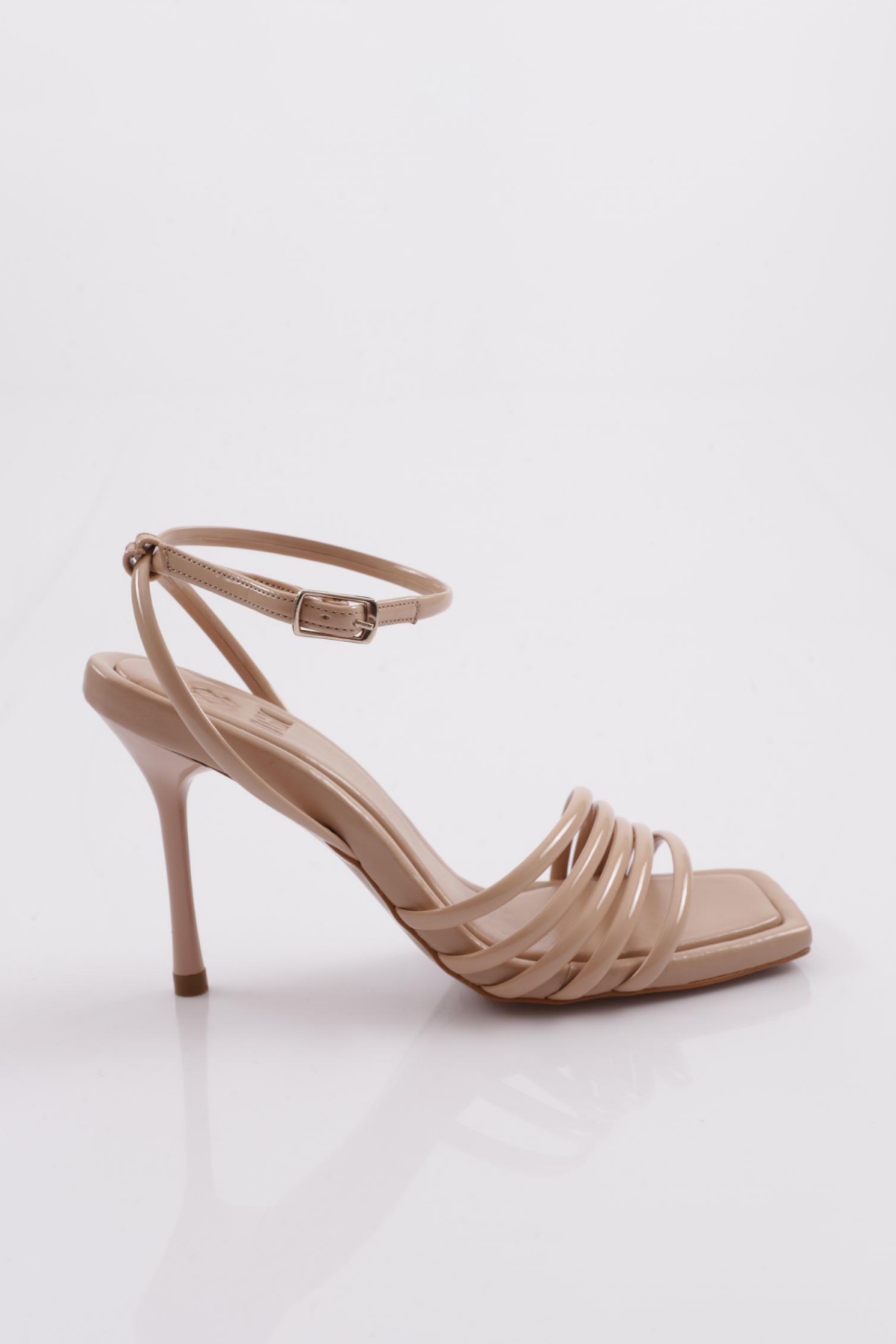 1158 Kadin İnce Topuk 5 Şerit Topuklu Ayakkabi - Görsel 6