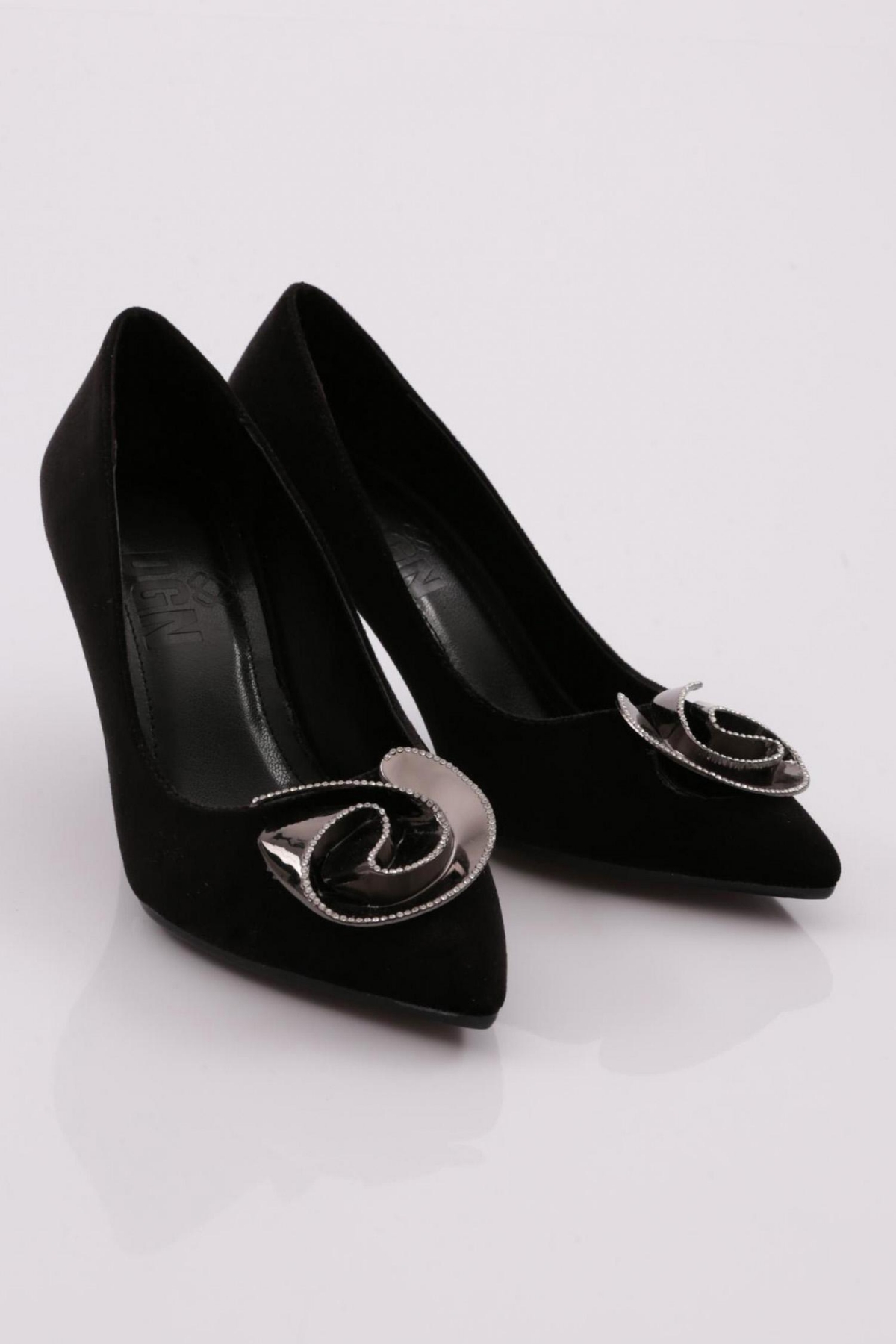 36090 Kadin Gül Detayi Topuklu Ayakkabi - Görsel 3