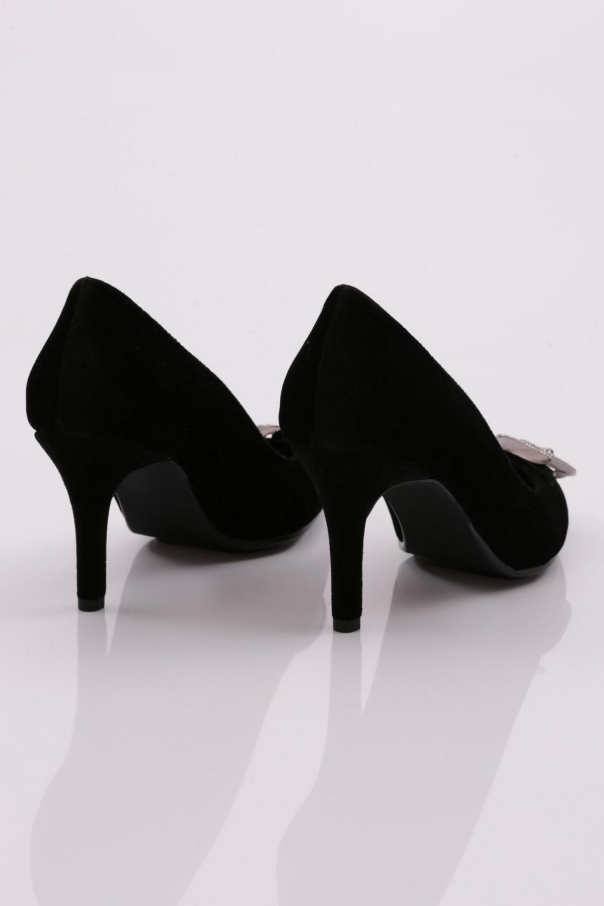 36090 Kadin Gül Detayi Topuklu Ayakkabi - Görsel 4