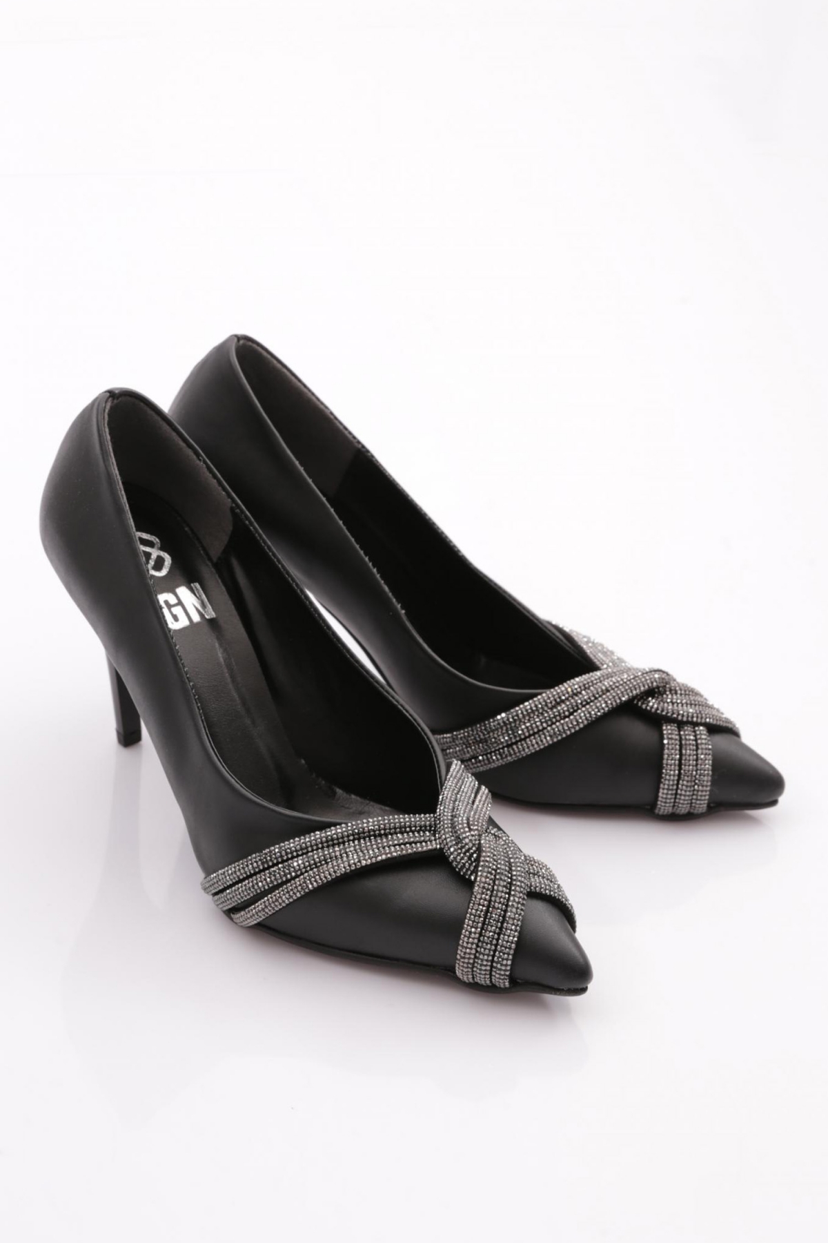 Ysf-06 Kadin Silver Taşli Burgu Bantli Abiye Ayakkabi - Görsel 3