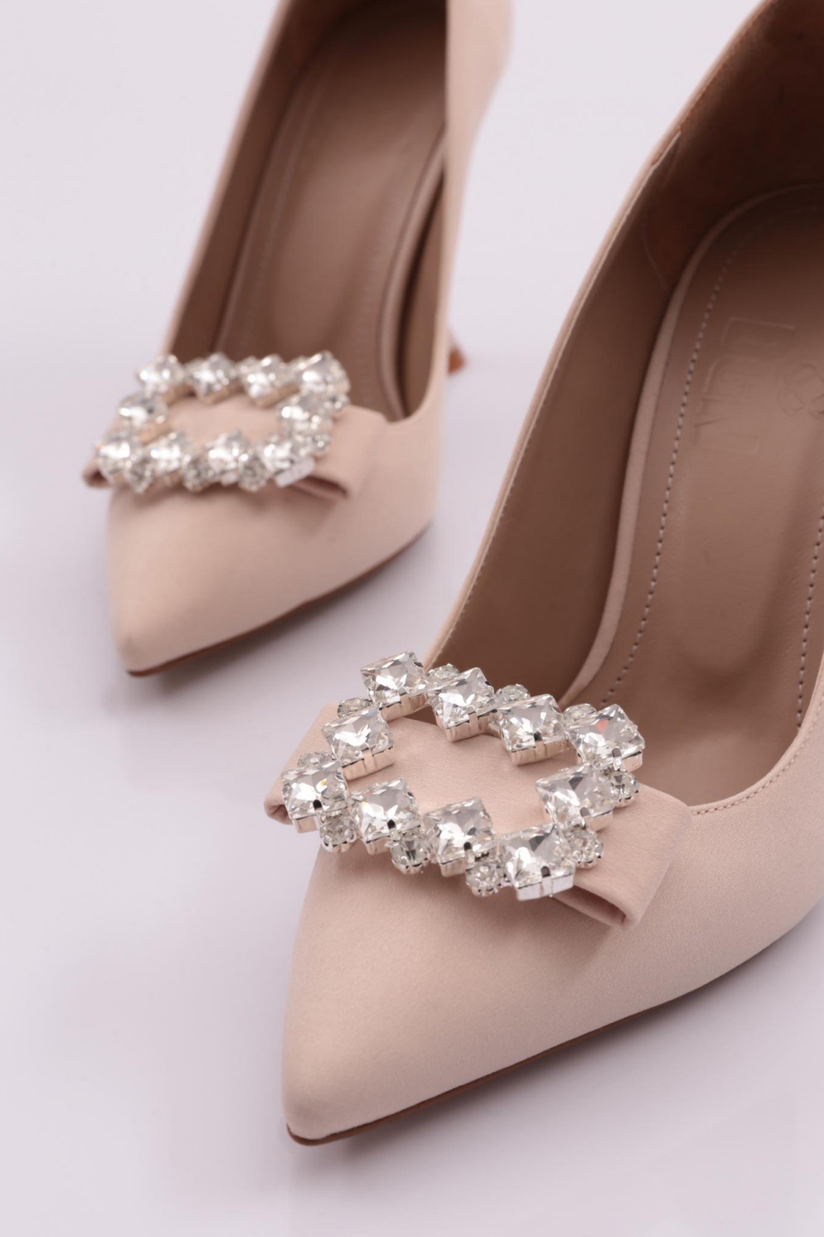 34125 Kadin Kare Taş Tokali Topuklu Ayakkabi - Görsel 5