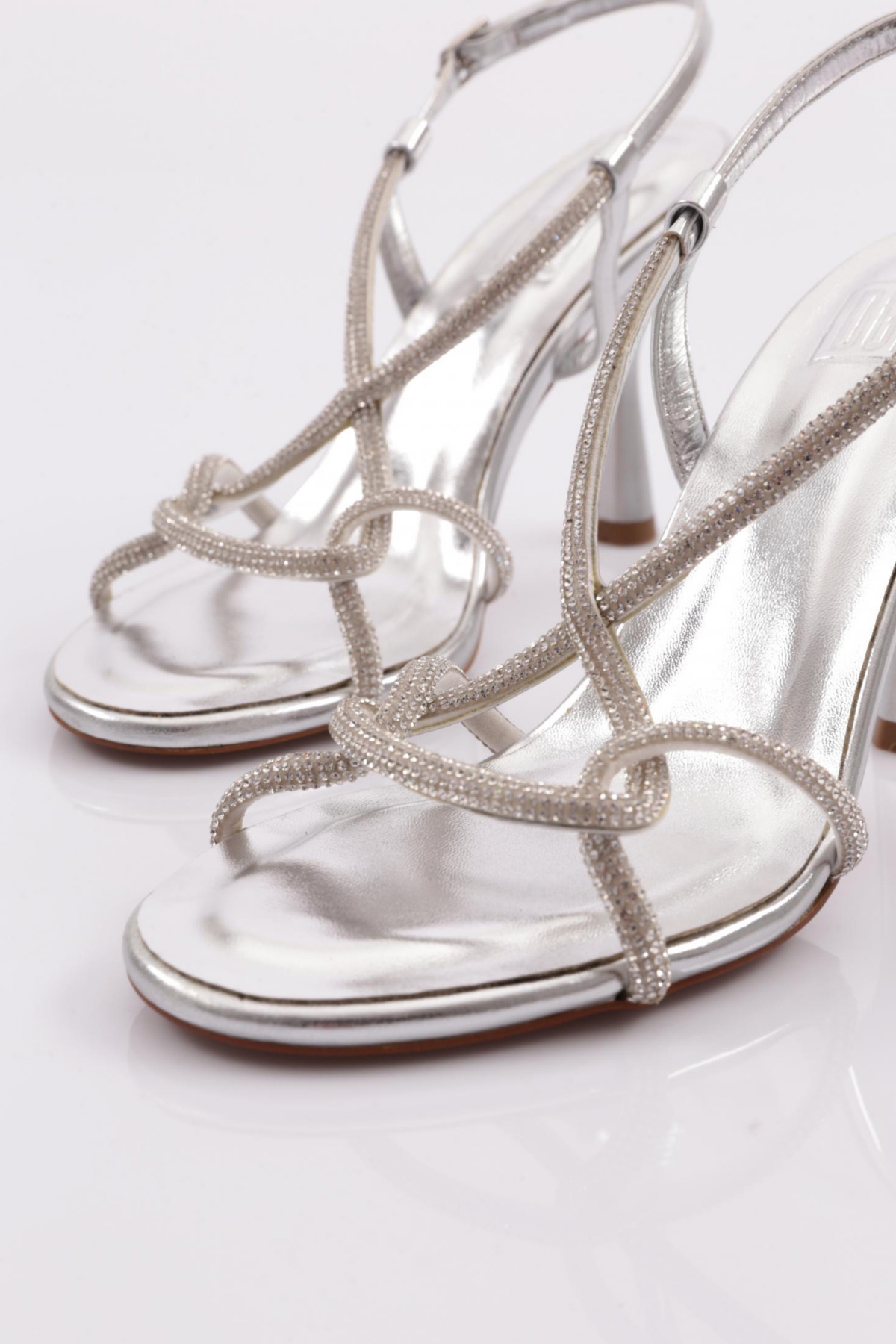 4614 Kadin Taş İpli Topuklu Ayakkabi - Görsel 5