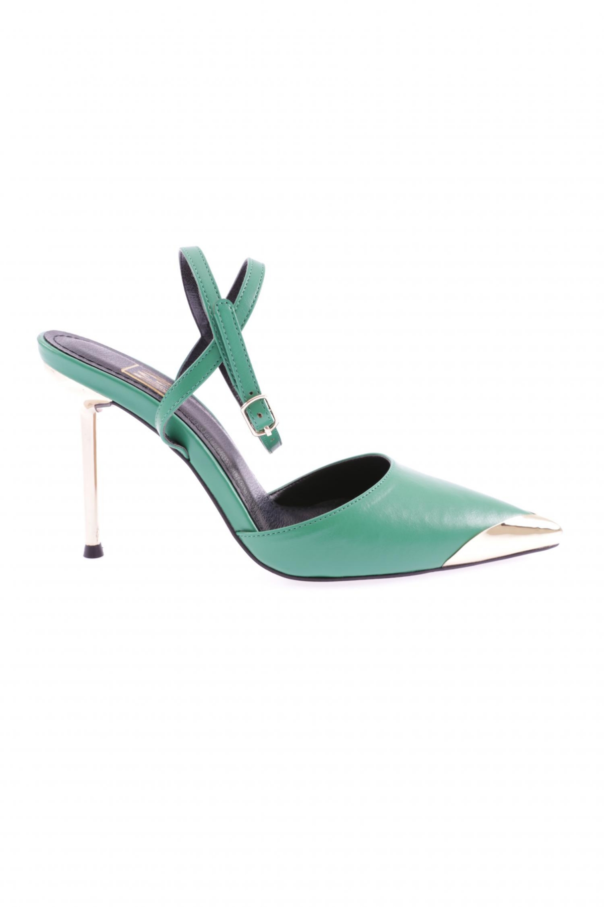 K5051 Kadin Sivri Burun Parmak Dekolteli Bilekten Bağli İnce Topuklu Ayakkabi - Görsel 2