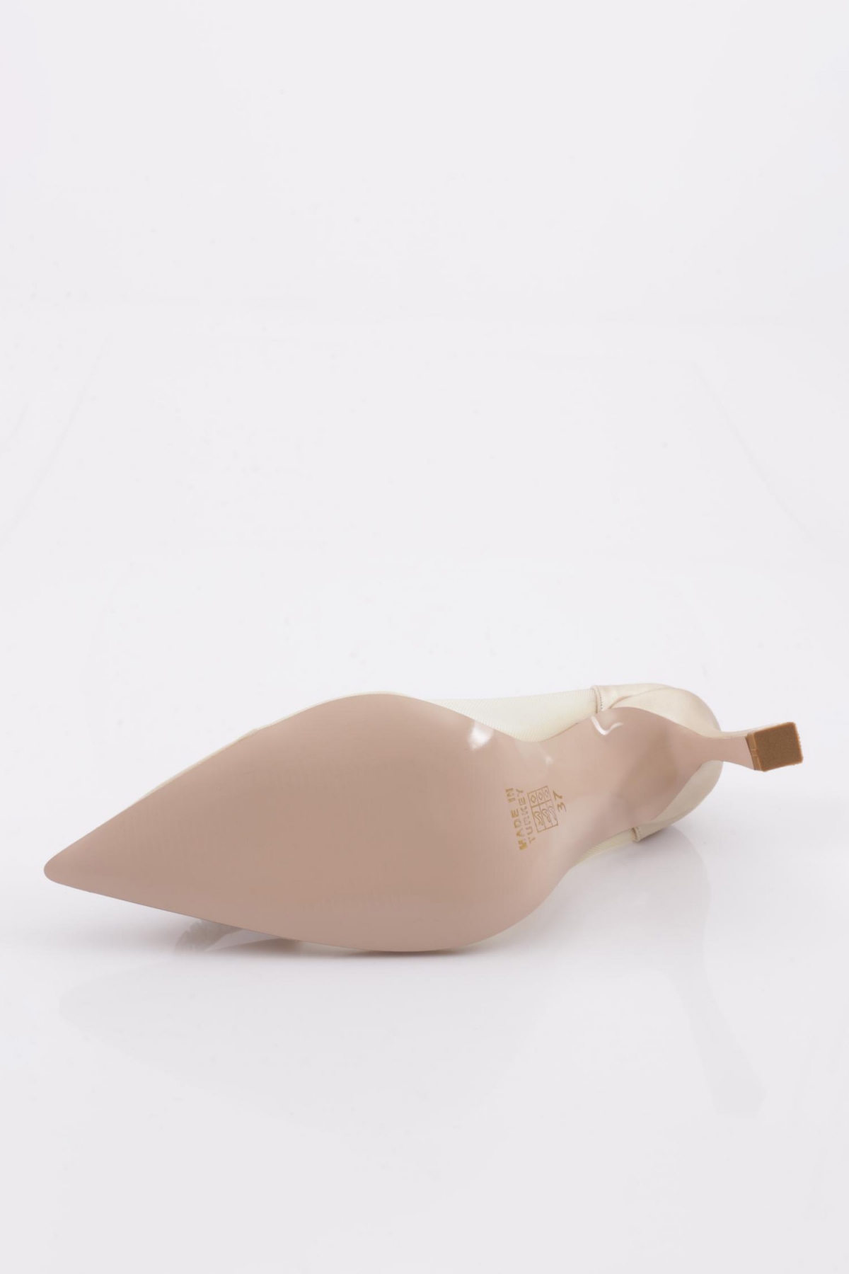 7708 Kadin Sivri Burun Parmak Dekolteli Kristal Taş Bilekten Bağli Topuklu Ayakkabi - Görsel 6