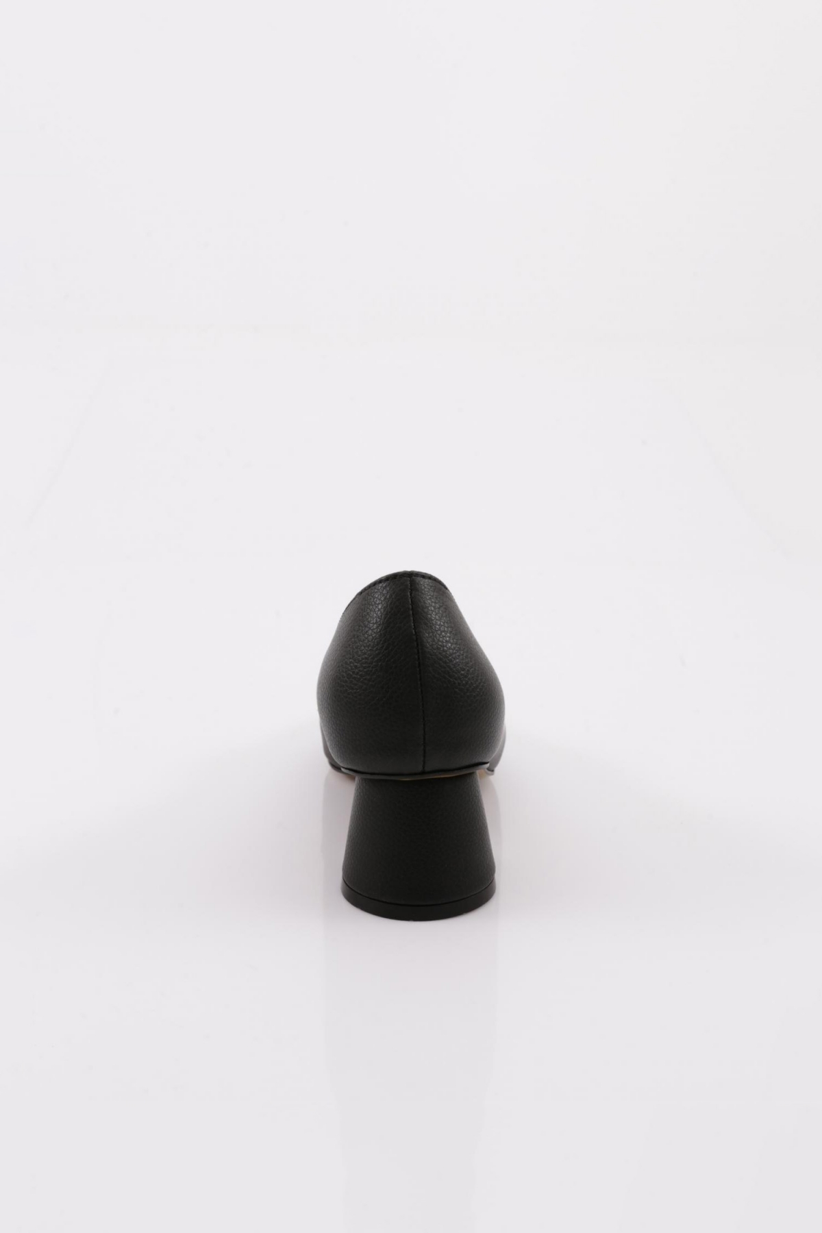 4310 Kadin Metal Aksesuarli Sivri Burun Kalin Kisa Topuklu Ayakkabi - Görsel 5