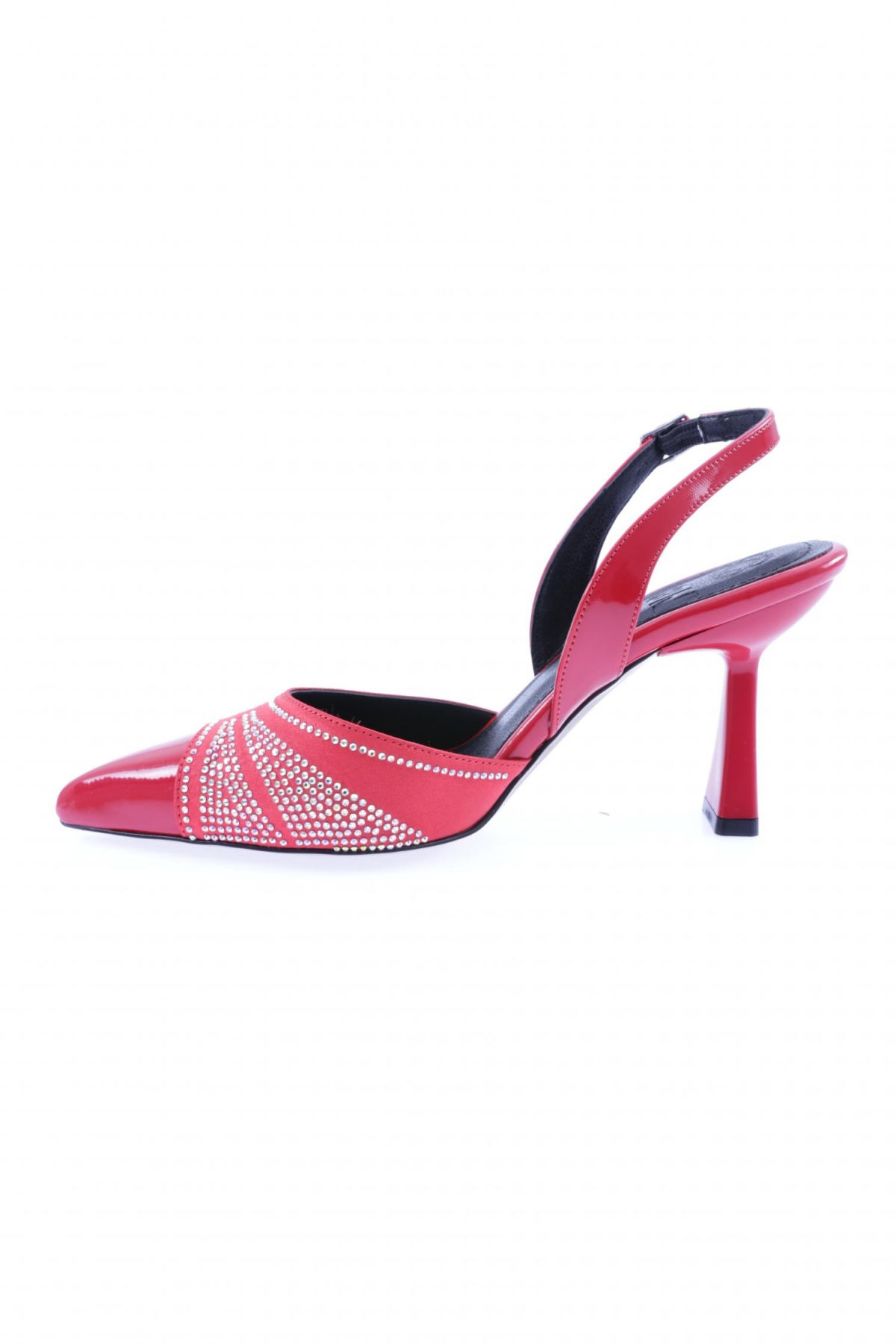 01-23Y Kadin Silver Taşli Sivri Burun Topuklu Ayakkabi - Görsel 4