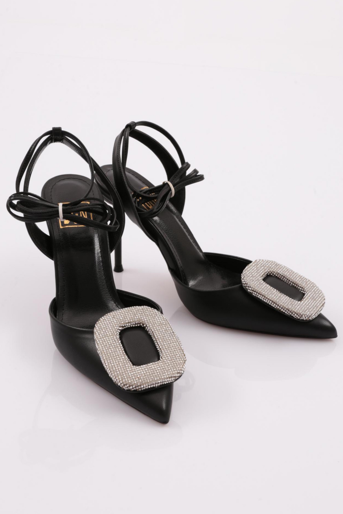 5066 Kadin Yuvarlak Taş Detayli Topuklu Ayakkabi - Görsel 3