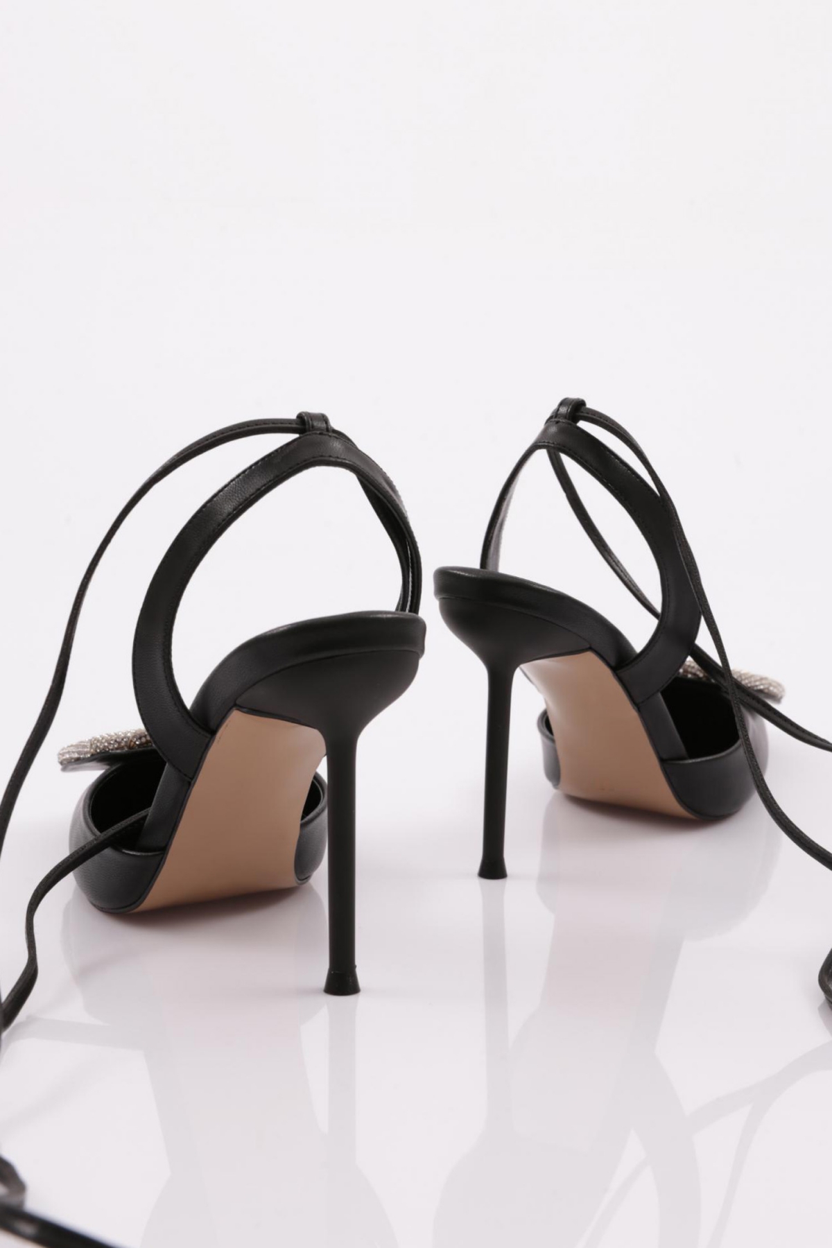 5066 Kadin Yuvarlak Taş Detayli Topuklu Ayakkabi - Görsel 4