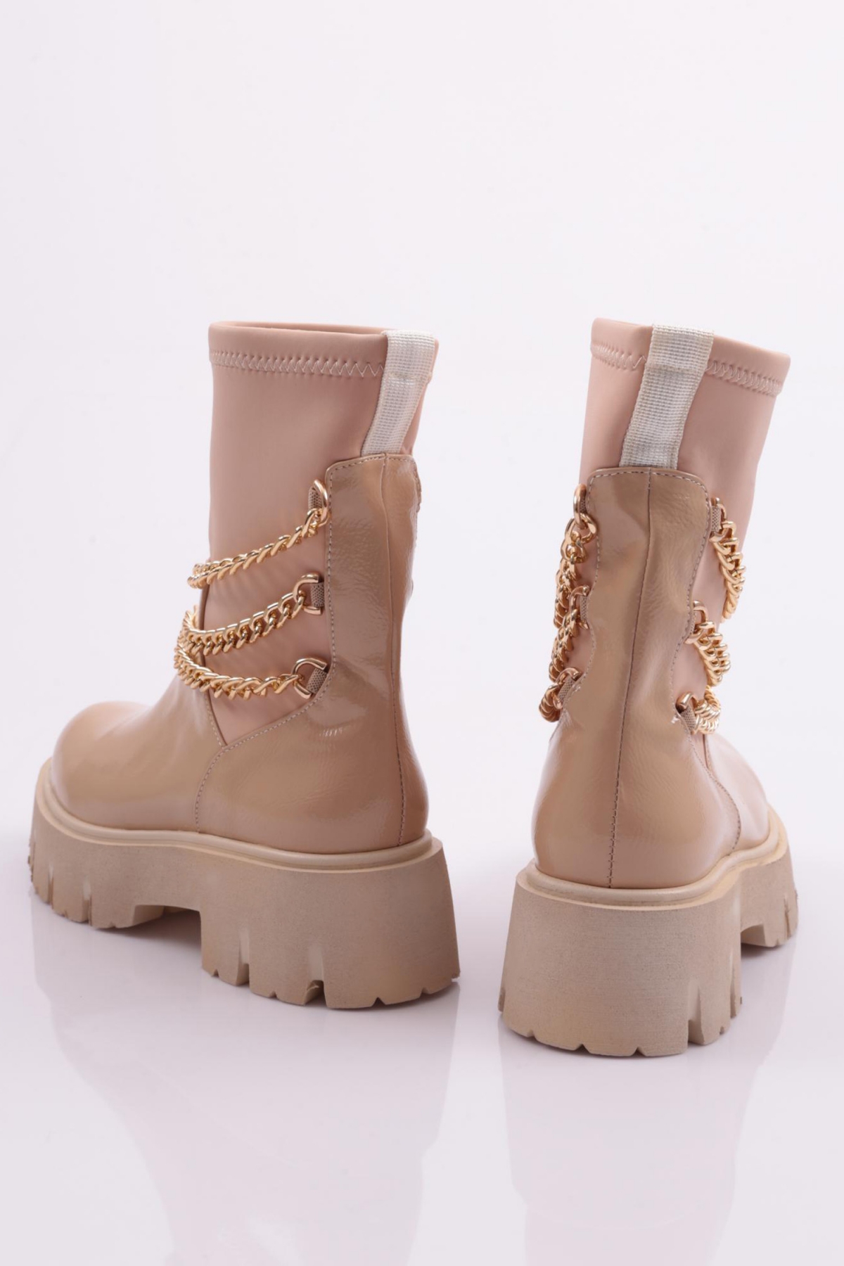 Es806 Kadin Kalin Zincir Aksesuarli Bot - Görsel 4