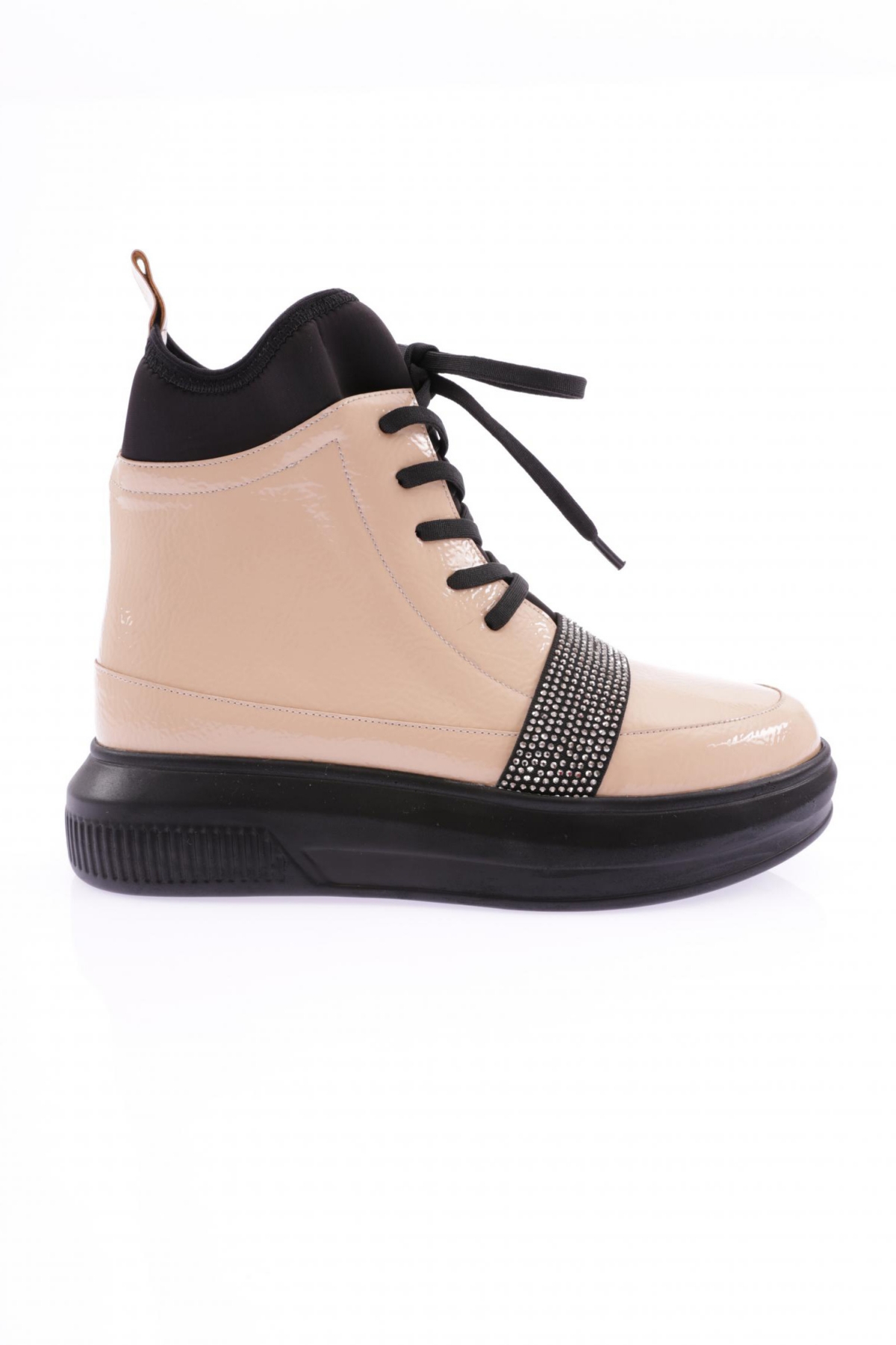 970 Kadin Strech Detayli Silver Taş Bantli Bot - Görsel 2