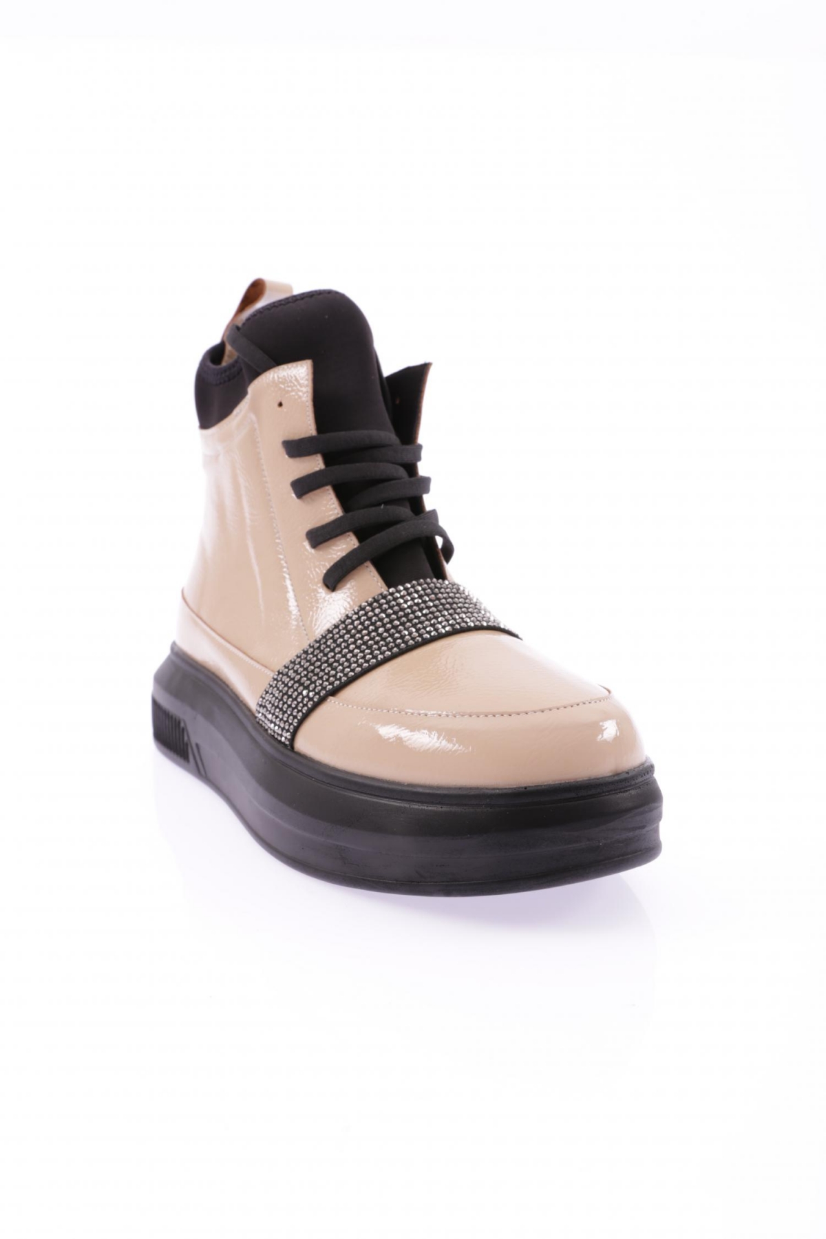 970 Kadin Strech Detayli Silver Taş Bantli Bot - Görsel 3