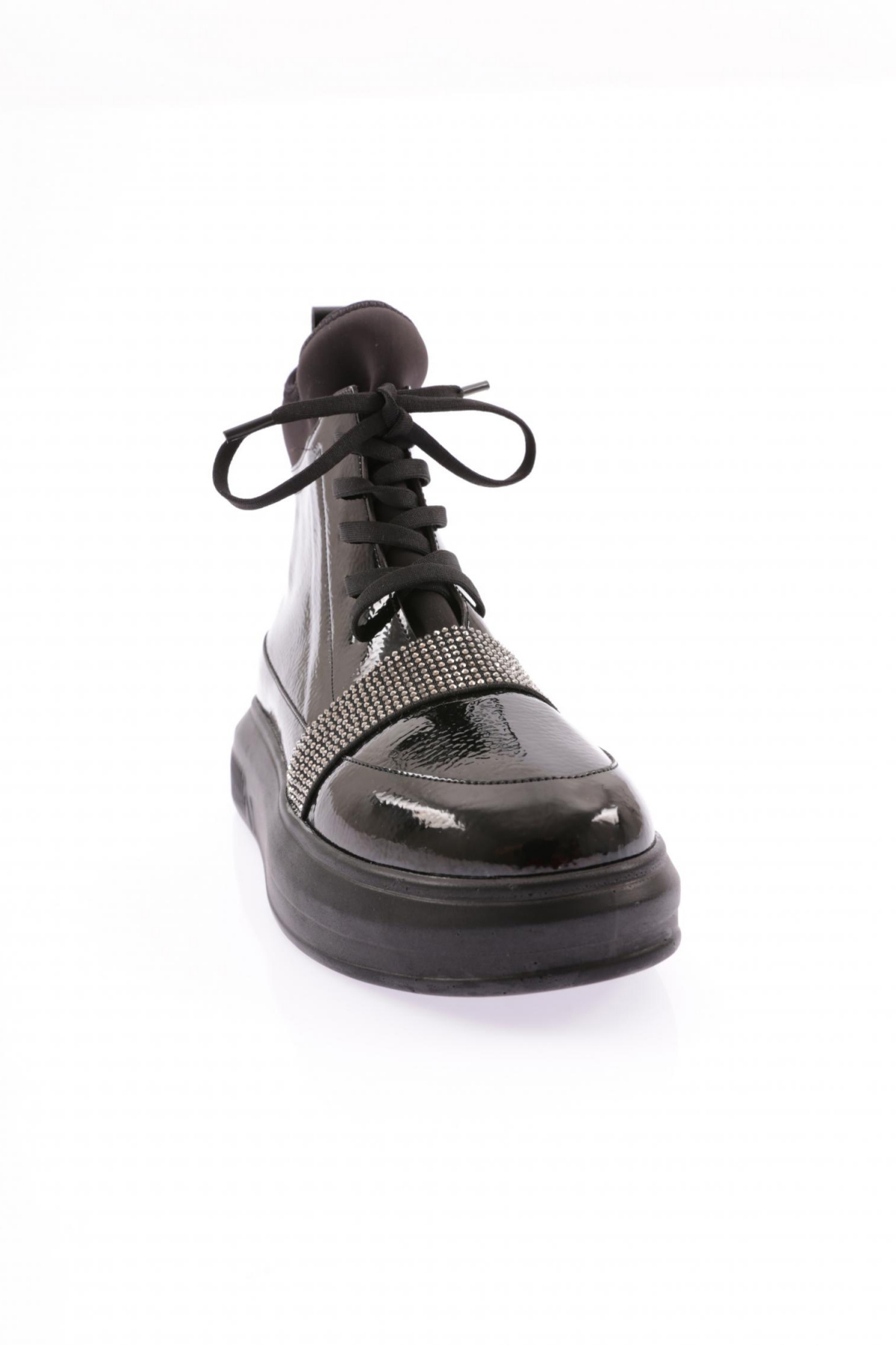 970 Kadin Strech Detayli Silver Taş Bantli Bot - Görsel 3