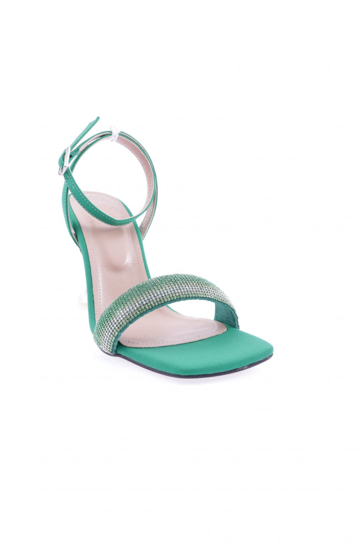 5161-1-23Y Kadin Silver Taşli Bilekten Bağli Topuklu Ayakkabi - Görsel 3