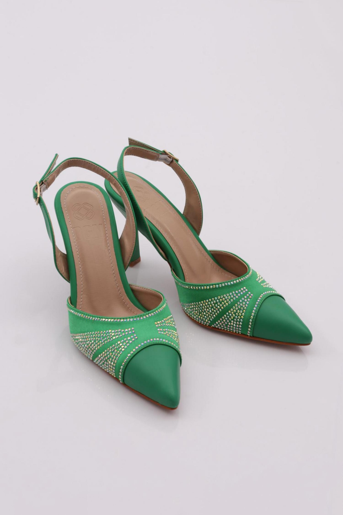 01-23Y Kadin Silver Taşli Sivri Burun Topuklu Ayakkabi - Görsel 3