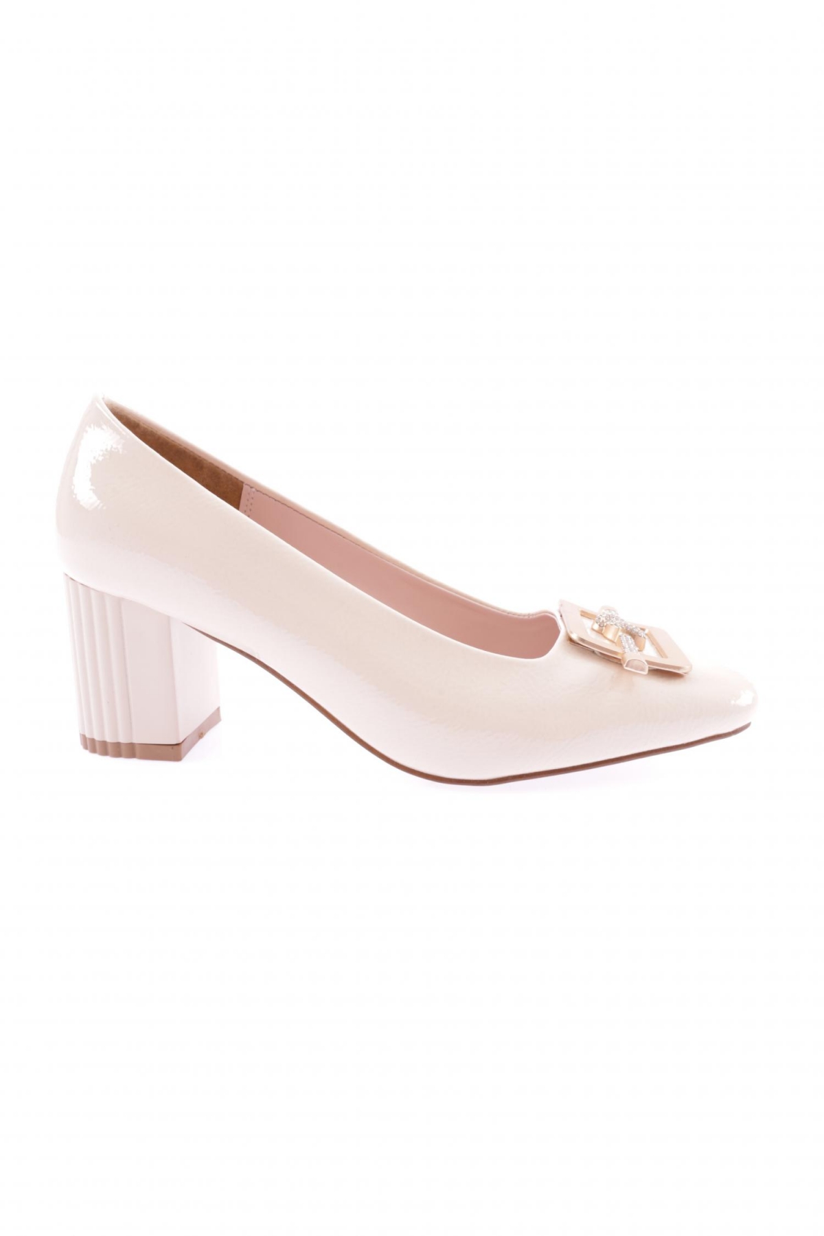 K111 Kadin Kare Tokali Simli İp Detayli Topuklu Ayakkabi - Görsel 2