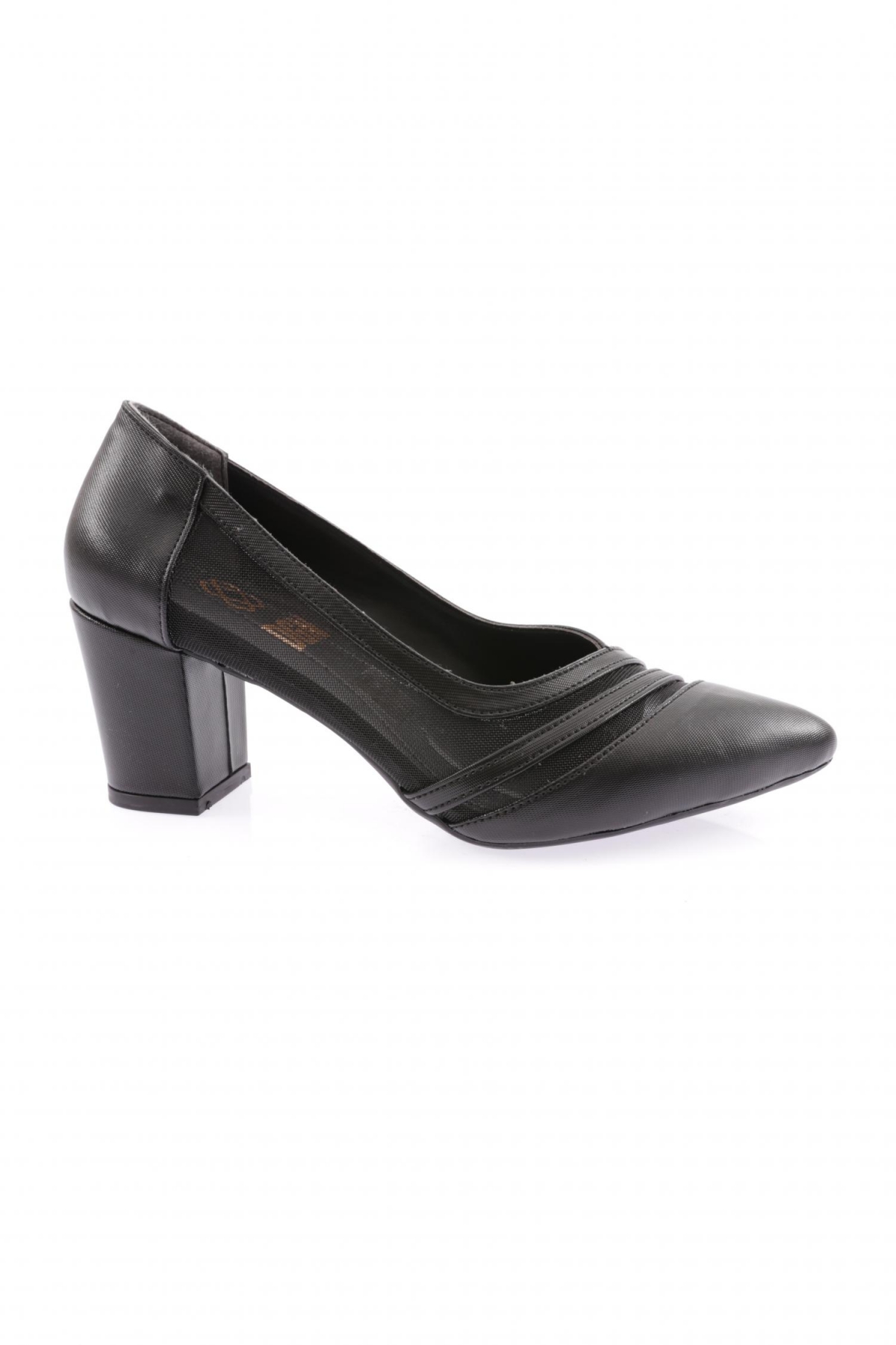 K619-22K Kadin Sivri Burun Transparan File Detayli Topuklu Ayakkabi - Görsel 2