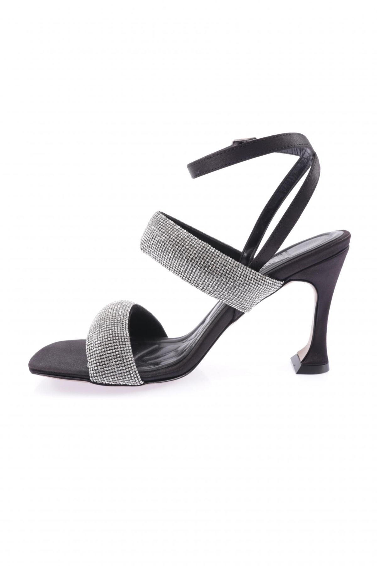 8033-23Y Kadin Silver Taş Bantli Bilekten Bağli Topuklu Ayakkabi - Görsel 4
