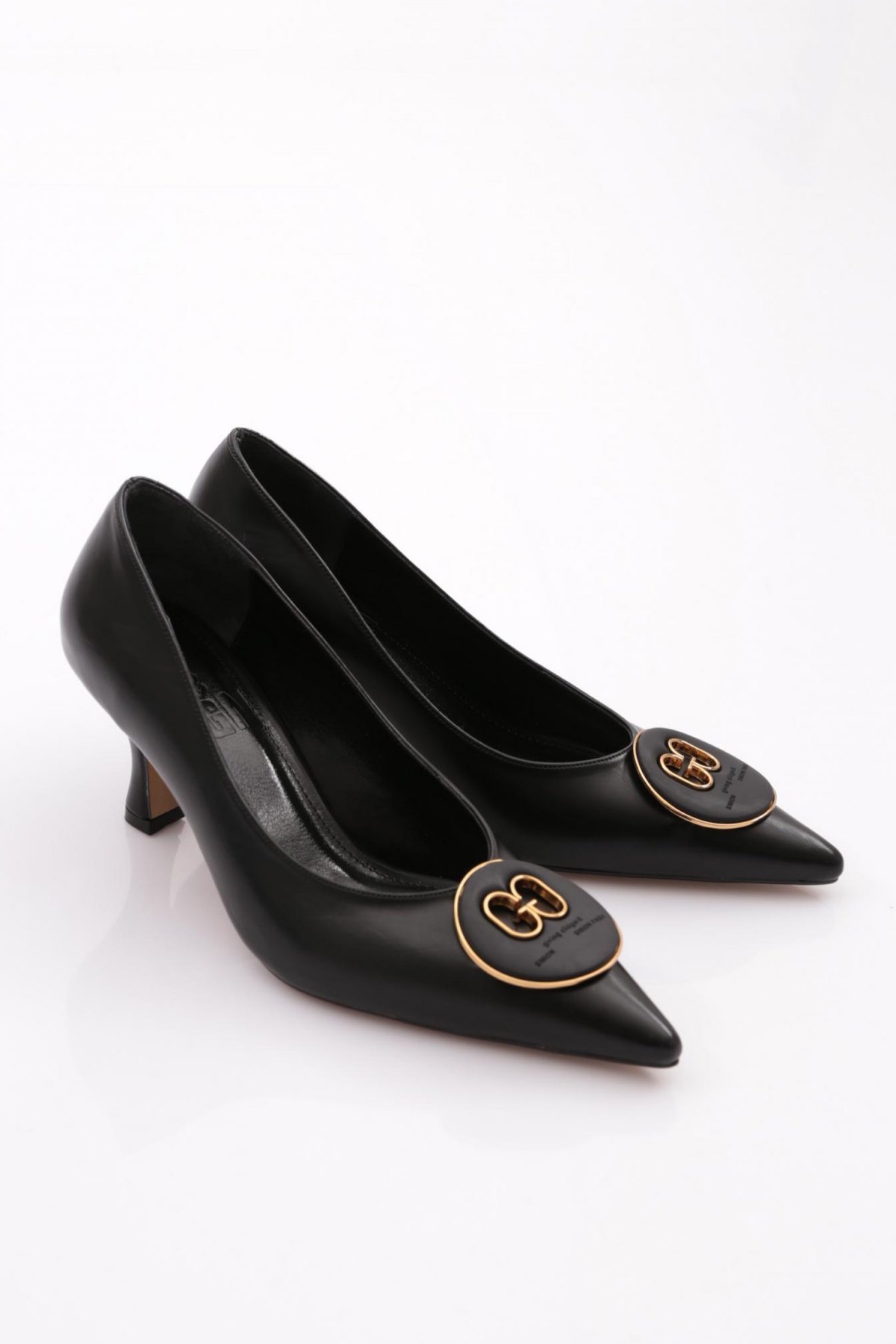 2603 Kadin Yuvarlak Tokali Topuklu Ayakkabi - Görsel 3