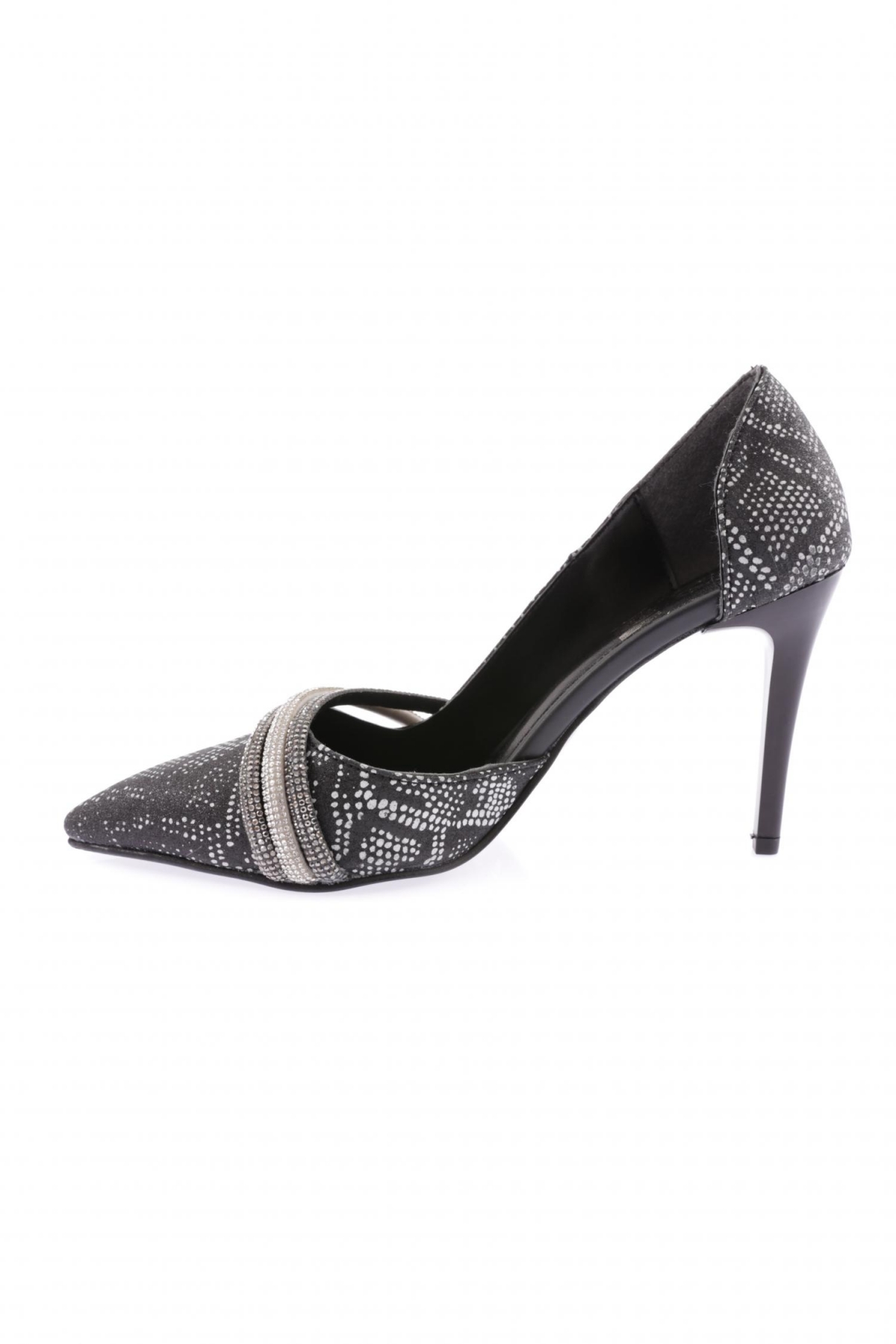 Ysf-07-23Y Kadin Silver Taş Bantli Abiye Ayakkabi - Görsel 4