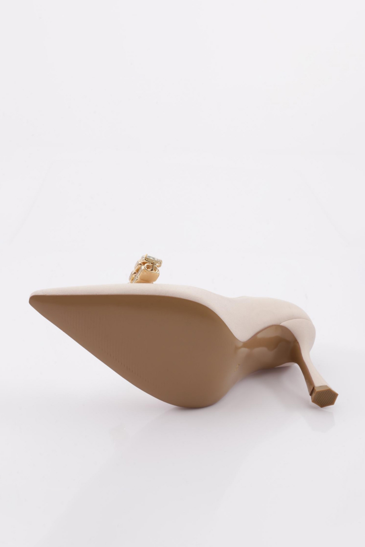 9054 Kadin Sivri Burun Kristal Taş Tokali Topuklu Ayakkabi - Görsel 6