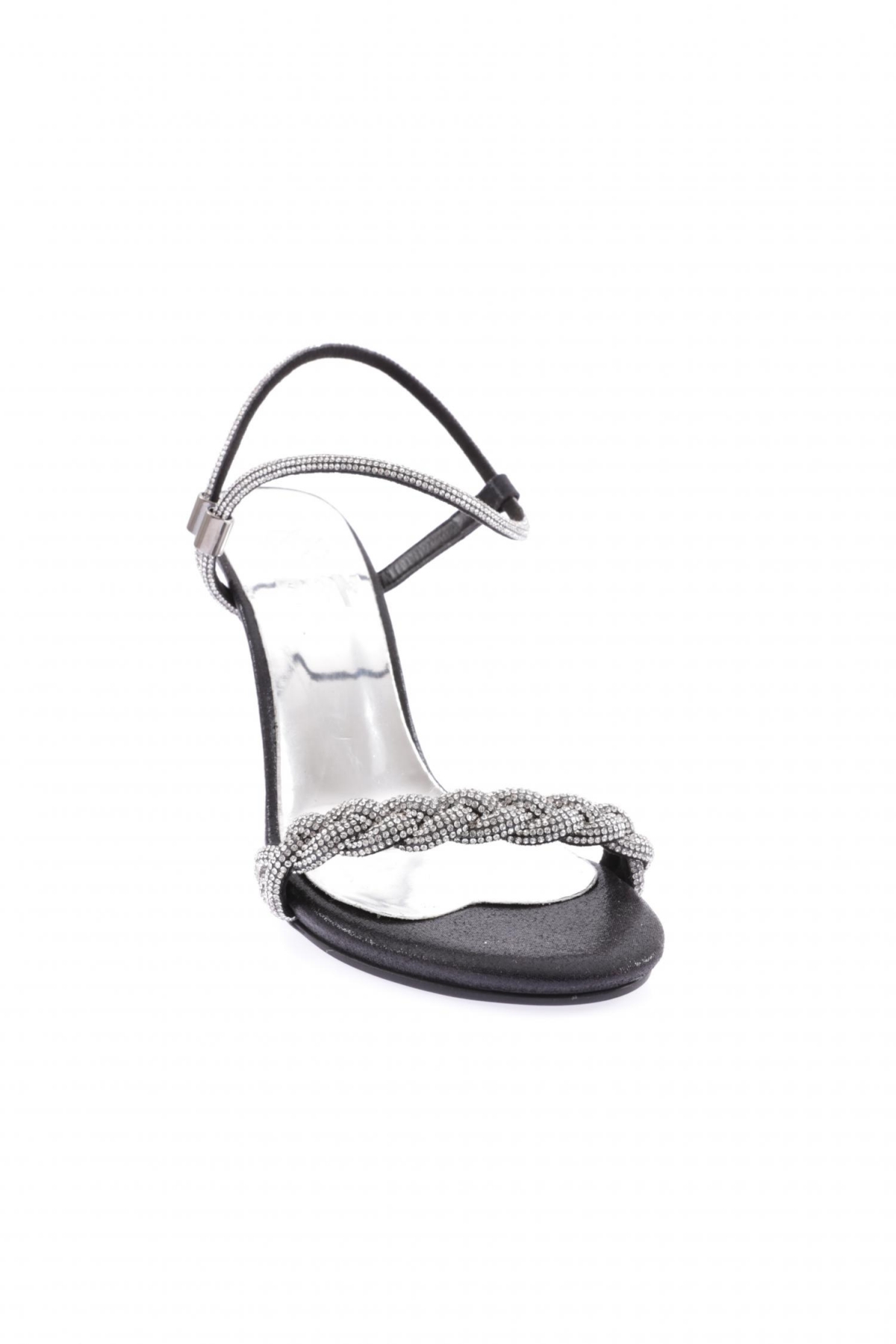 533 23Y Kadin Silver Taşli Burgu Bantli Abiye Ayakkabi - Görsel 3