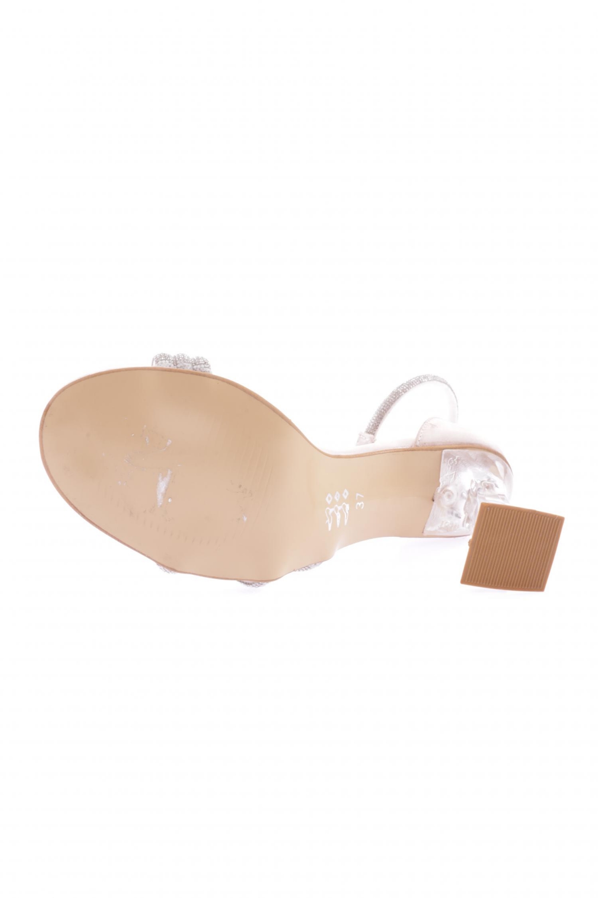 Bar-05-23Y Kadin Silver Taşli Bantli Kadeh Topuklu Ayakkabi - Görsel 6