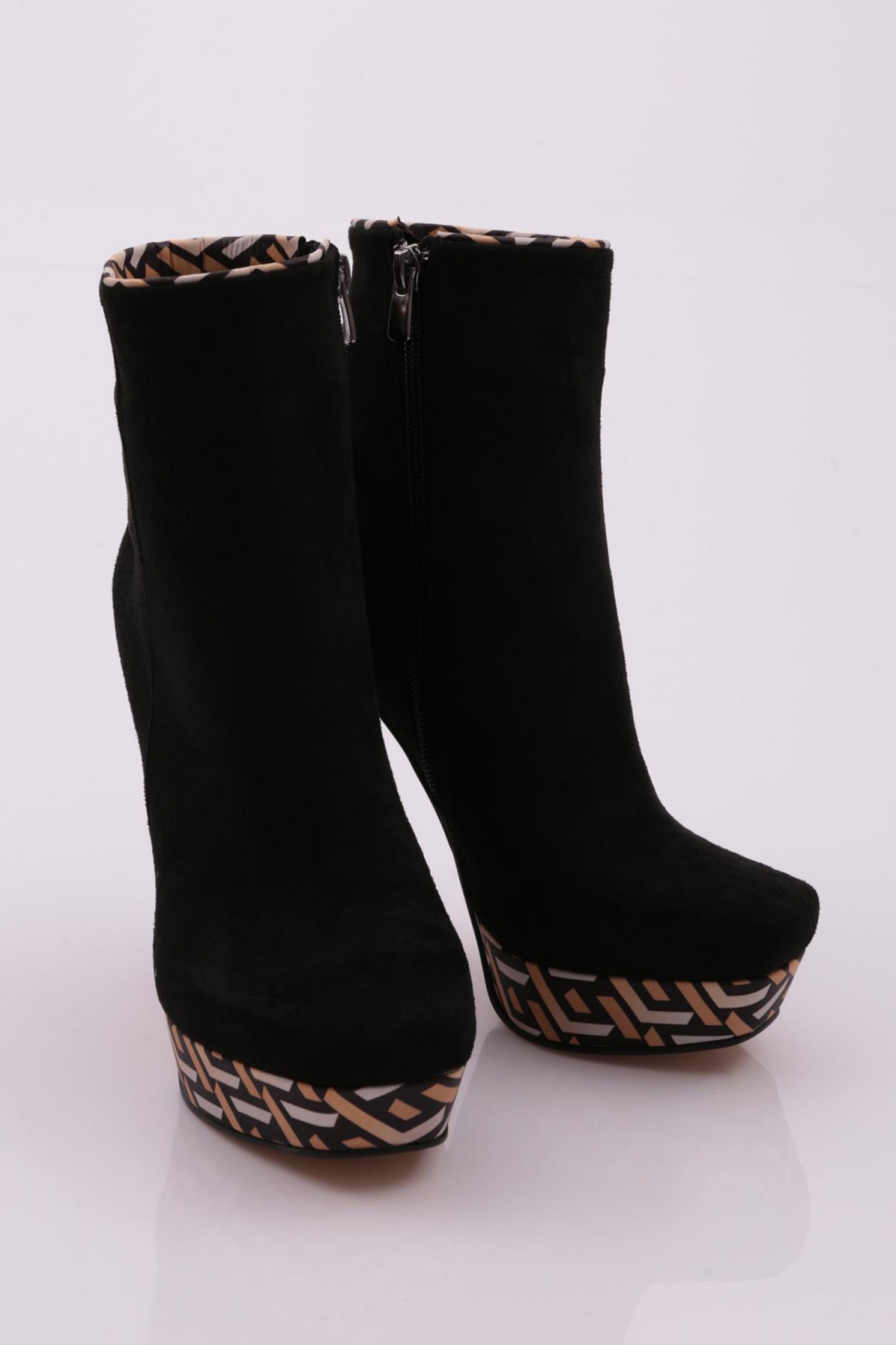 1300-22K Kadin Yüksek Platform Fermuarli Kadeh Topuklu Bot - Görsel 3