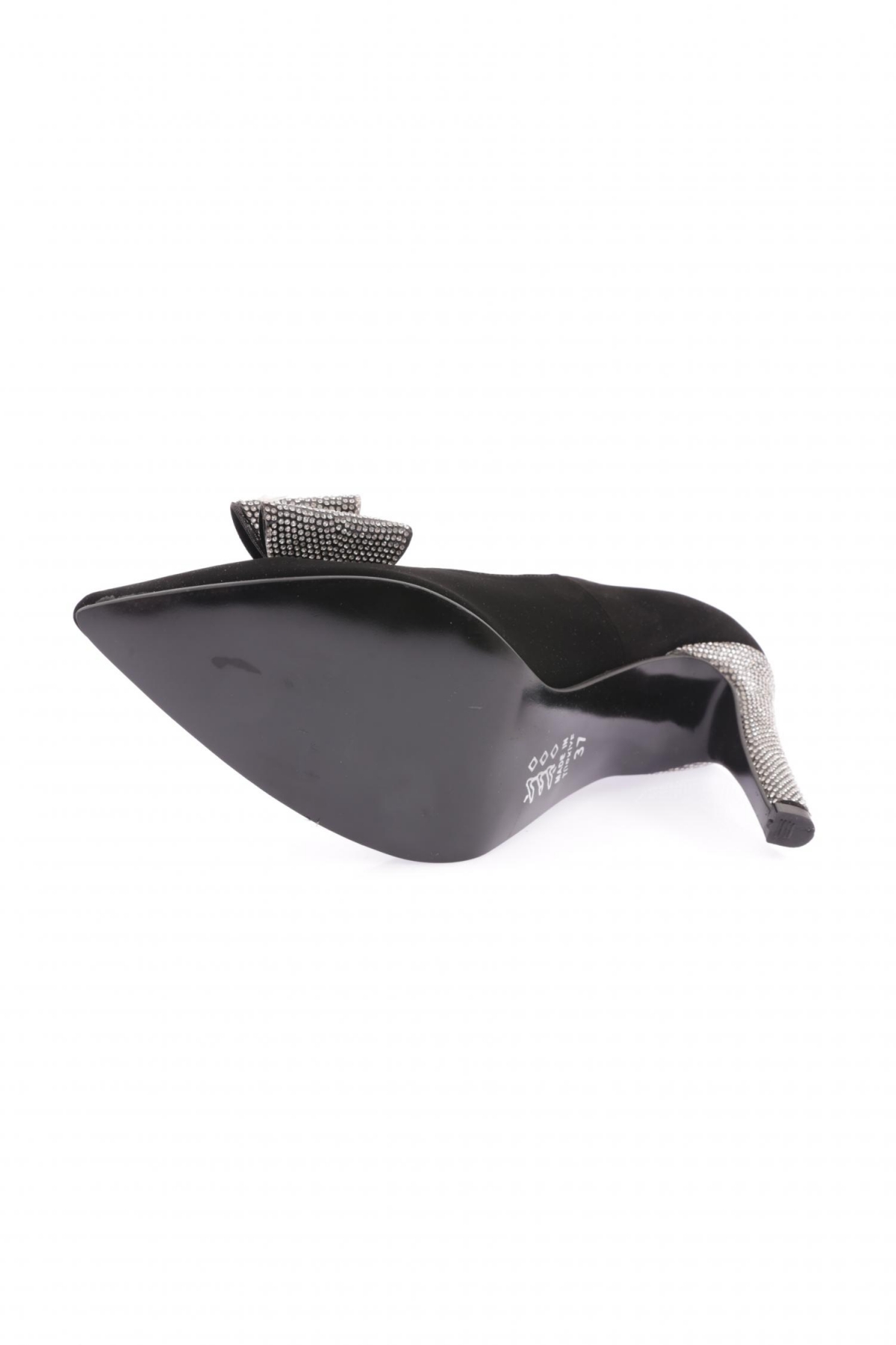 DGN 1315 23Y Kadin Sivri Burun Kristal Taşli Fiyonklu Abiye Ayakkabi - Görsel 6