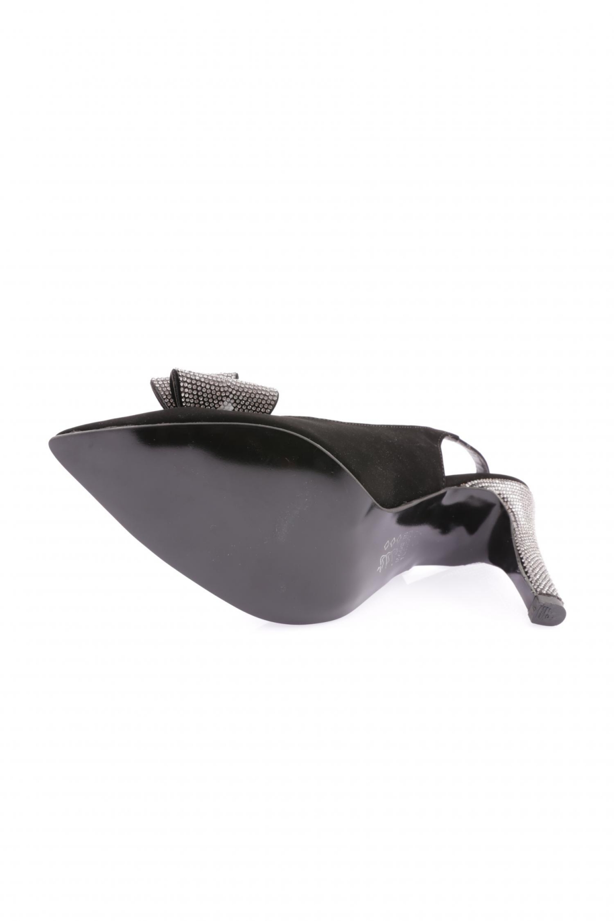 1316 23Y Kadin Sivri Burun Kristal Taşli Fiyonklu Bilekten Bağli Abiye Ayakkabi - Görsel 6