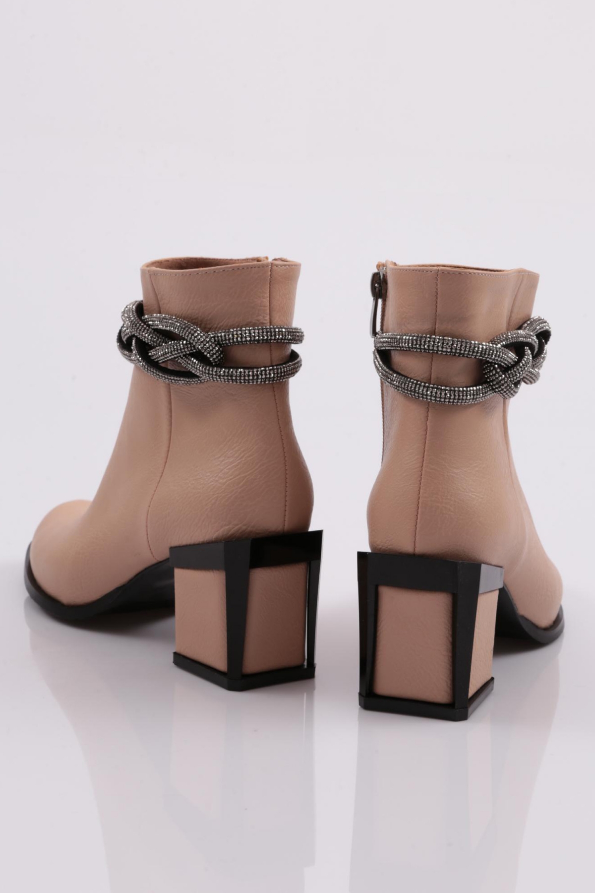 890-22K Kadin Simli İp Detayli Topuklu Bot - Görsel 4