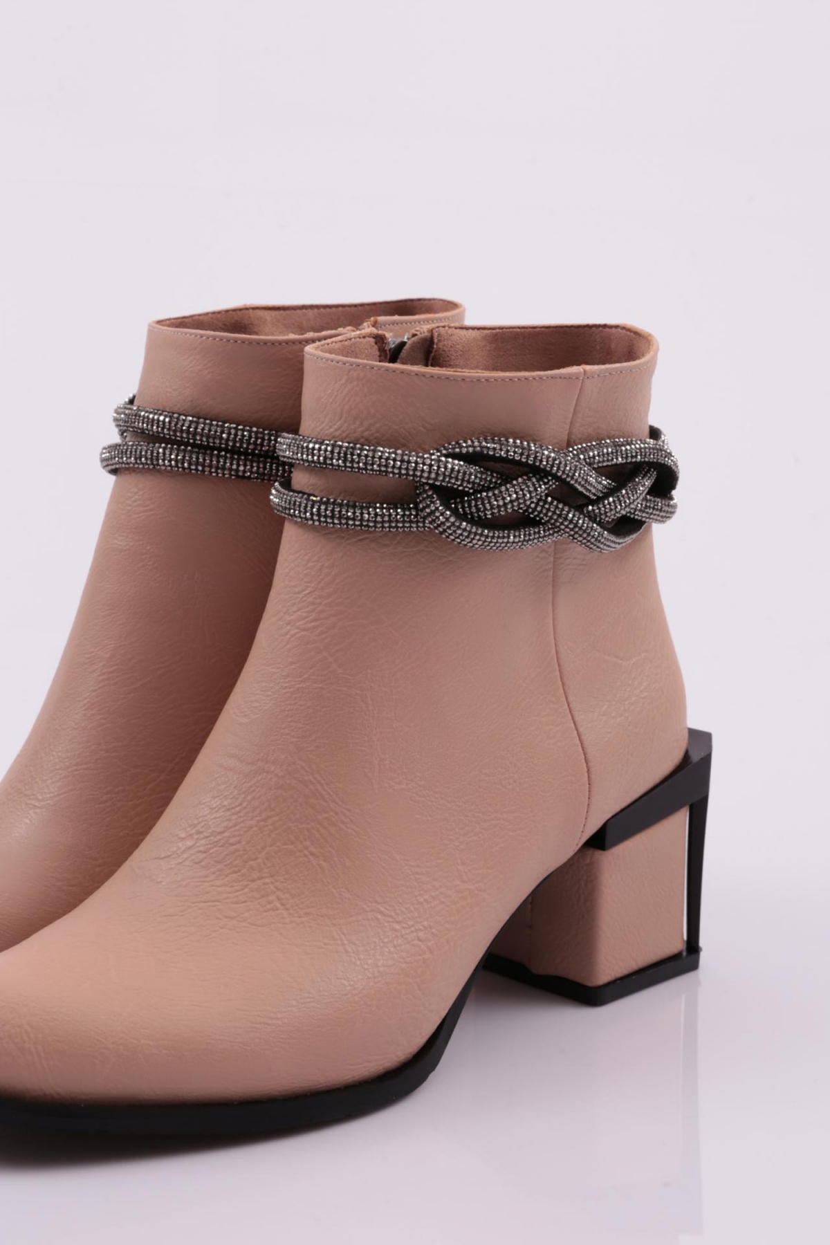 890-22K Kadin Simli İp Detayli Topuklu Bot - Görsel 5