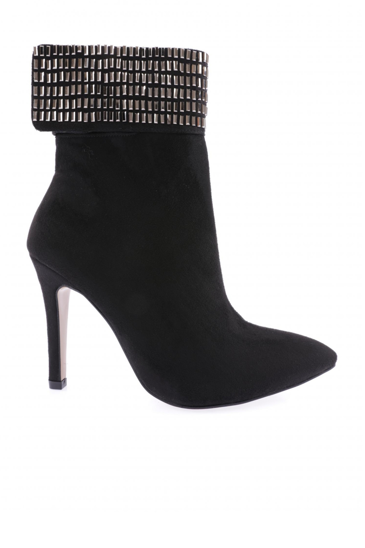 4246 Kadin Sivri Burun Kristal Taşli İnce Topuklu Bot - Görsel 2
