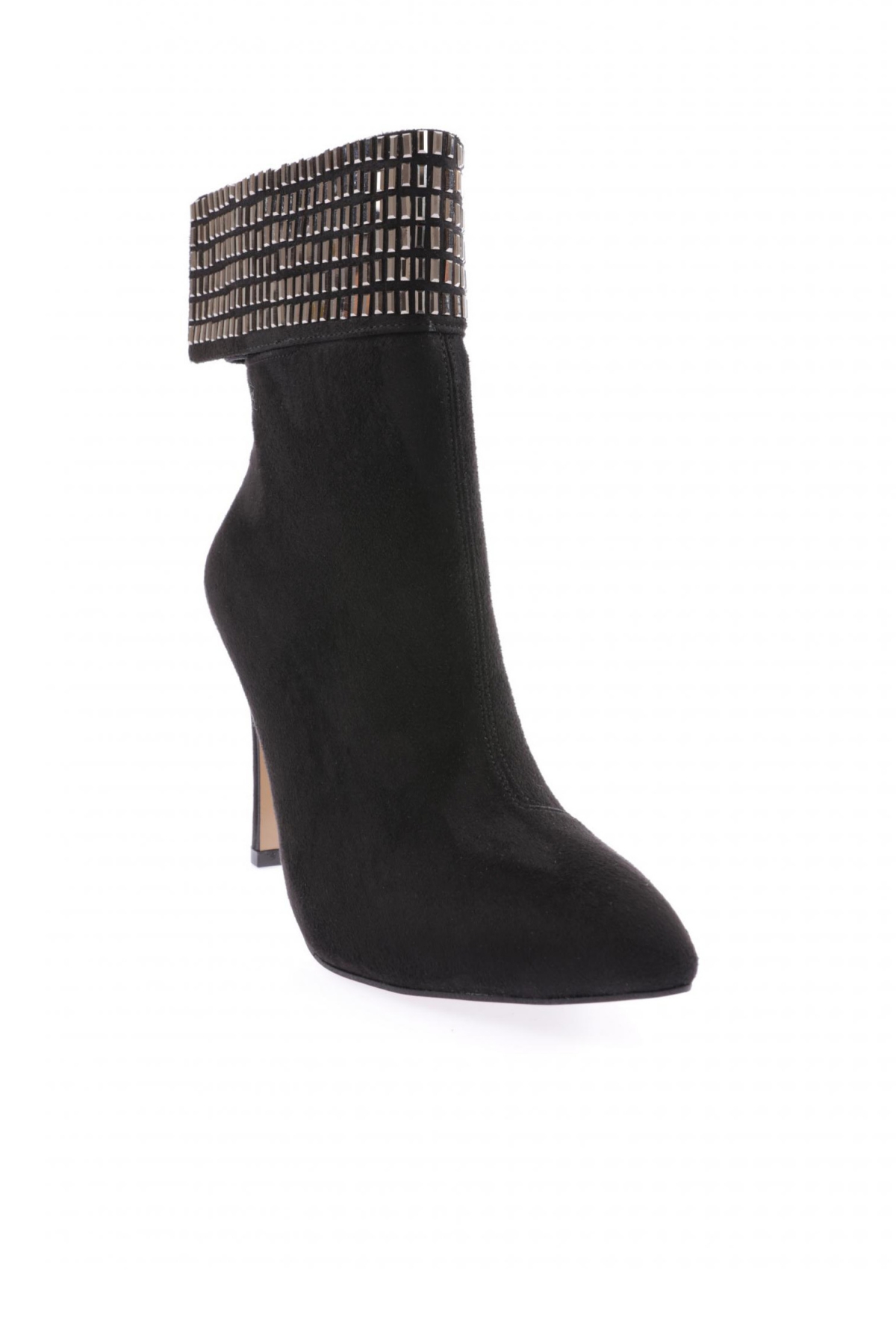 4246 Kadin Sivri Burun Kristal Taşli İnce Topuklu Bot - Görsel 3