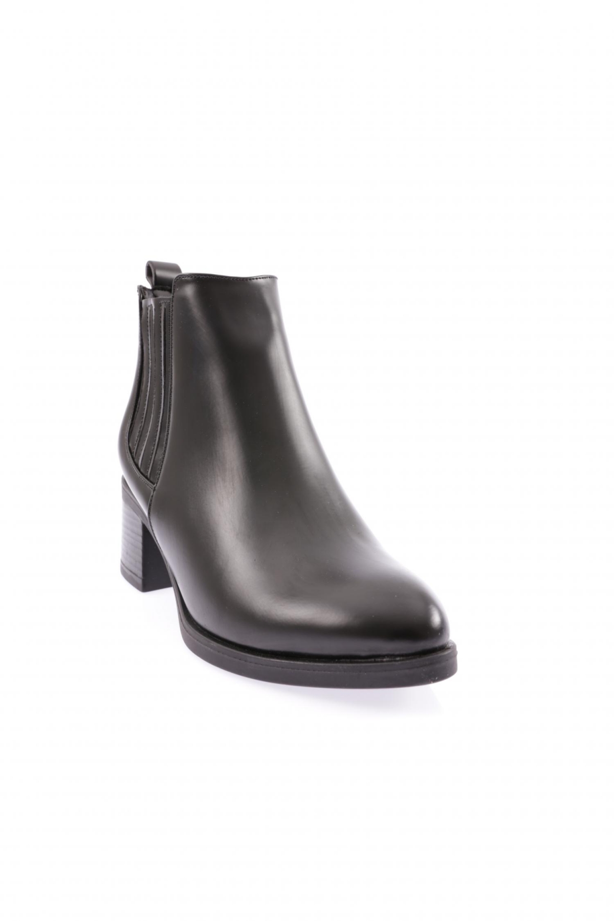 9007-2164-22K Kadin Çizgili Topuklu Kisa Bot - Görsel 3