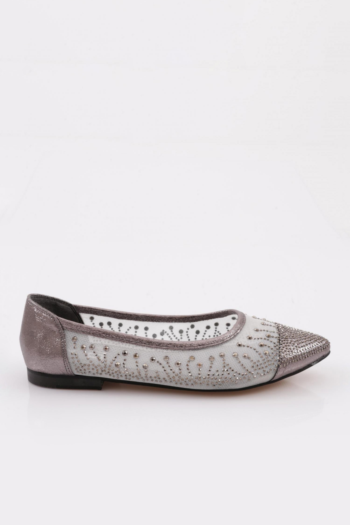 A024 Kadin Renkli Taş Detayli Babet - Görsel 2