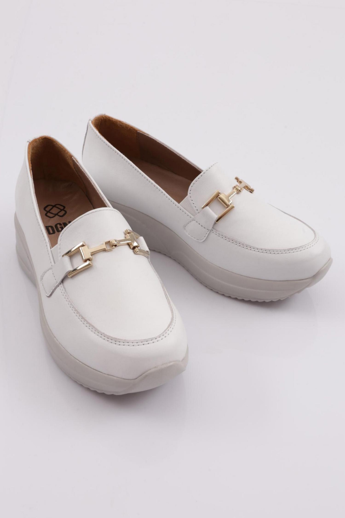 Dgn Dgn Beyaz 2237 Kadin Kalin Taban Comfort Ayakkabi Casual Ayakkabı | Flo Beyaz - 3. görsel